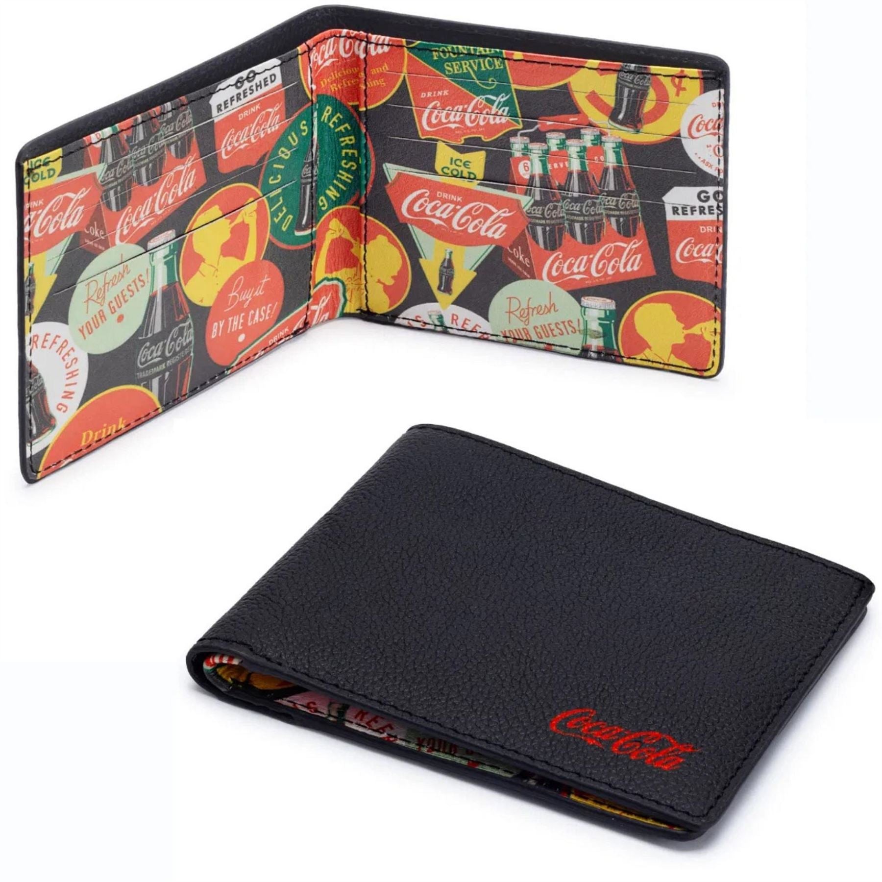 Coca Cola Officially Licensed Badges Leather Wallet Unisex