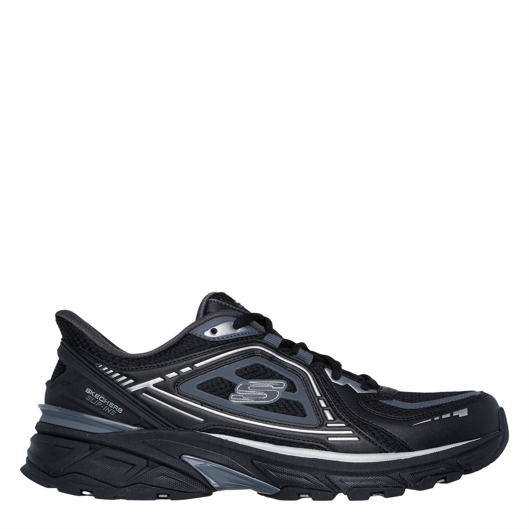 Skechers Mens Ins Metallic Overlay Mesh Snea Slip On Runners