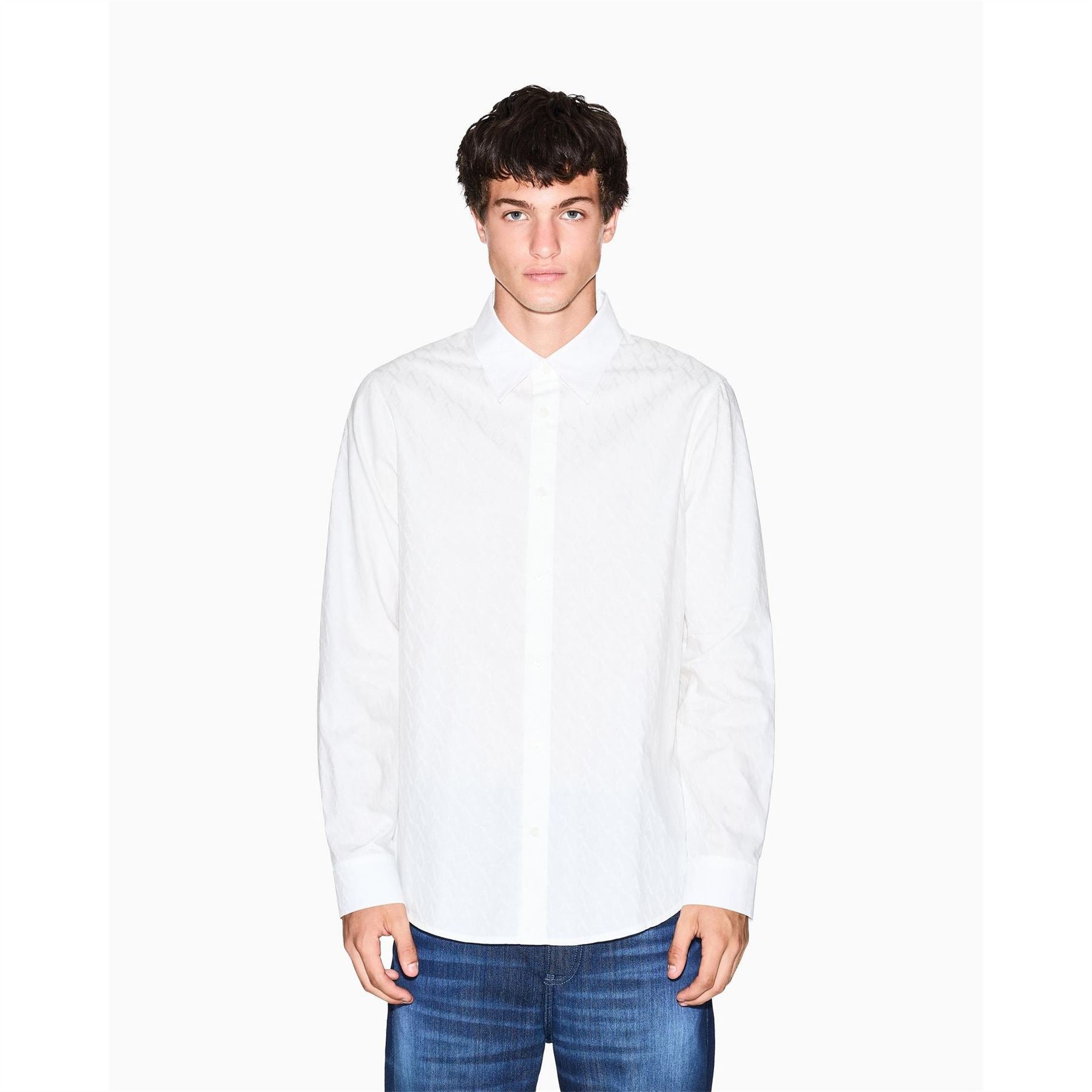 Armani Exchange Exchange Collared Neck Long Sleeve Shirt