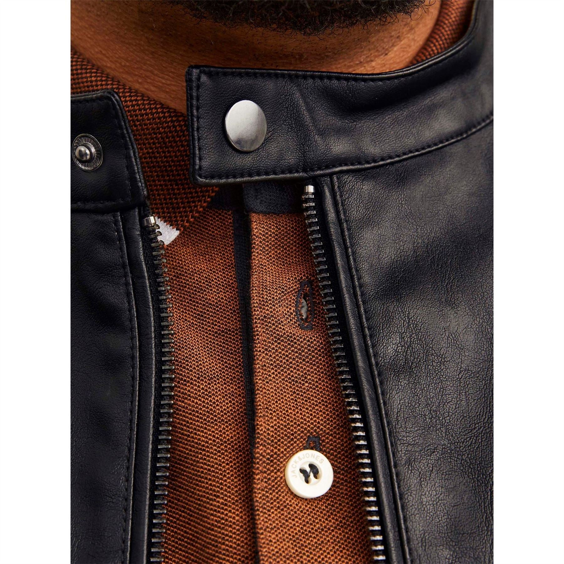 Jack and Jones Mens Pu Jacket Plus Size