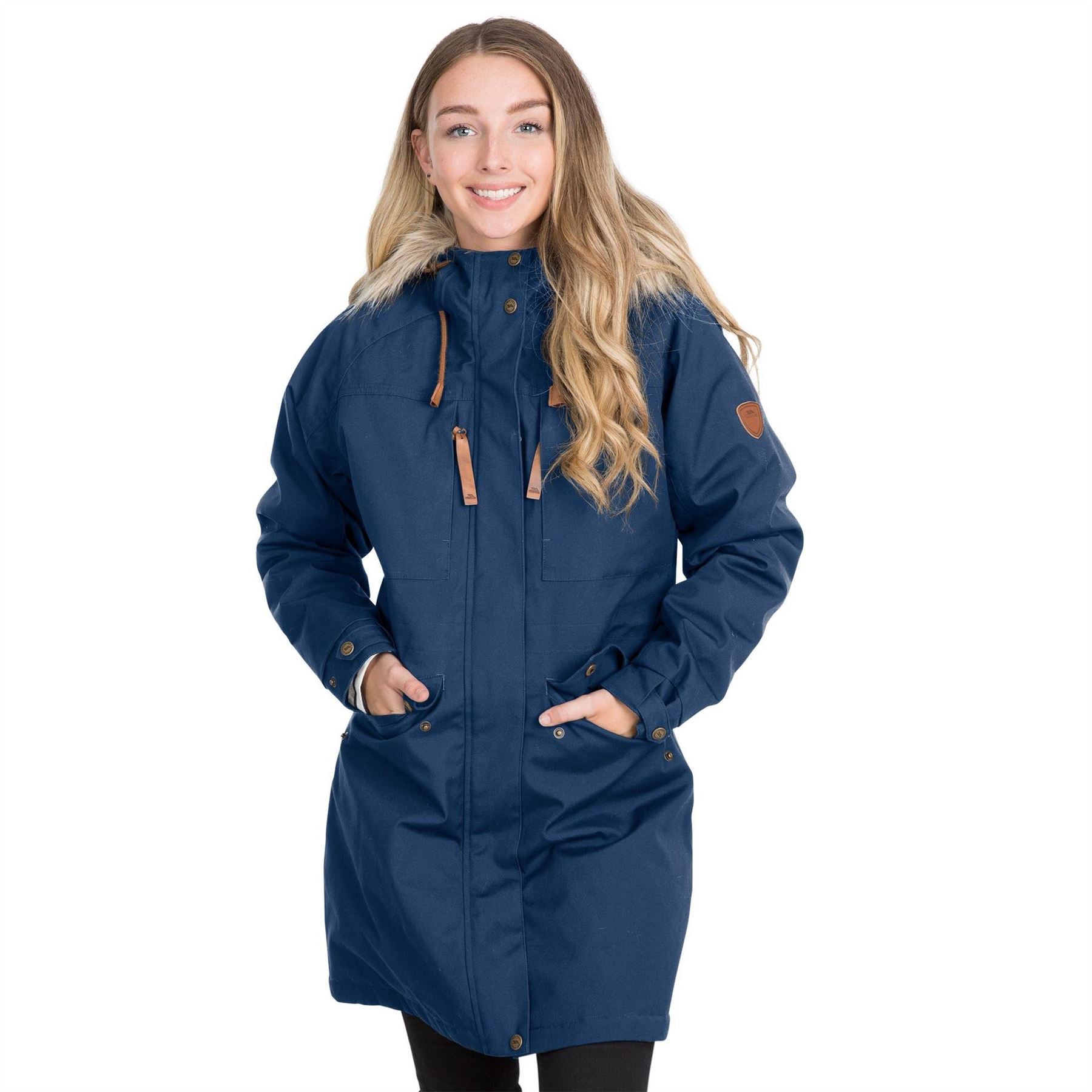 Trespass Faithful Hooded Solid Patterned Parka Coat