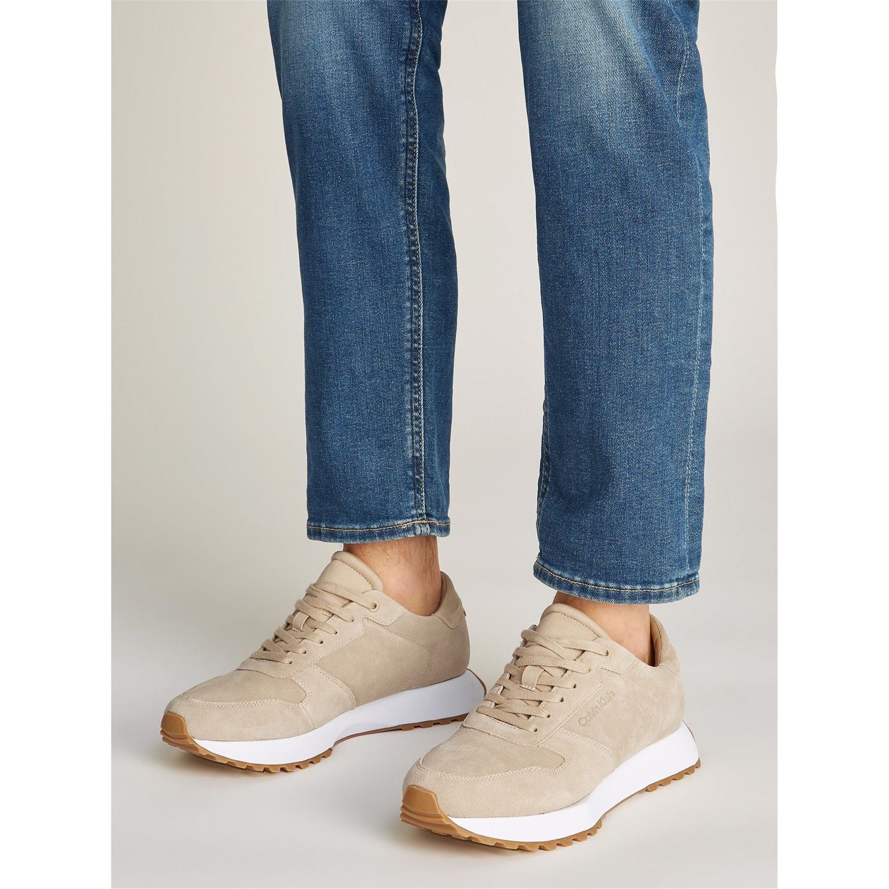 Calvin Klein Lace Up Suede Low Top Sneakers