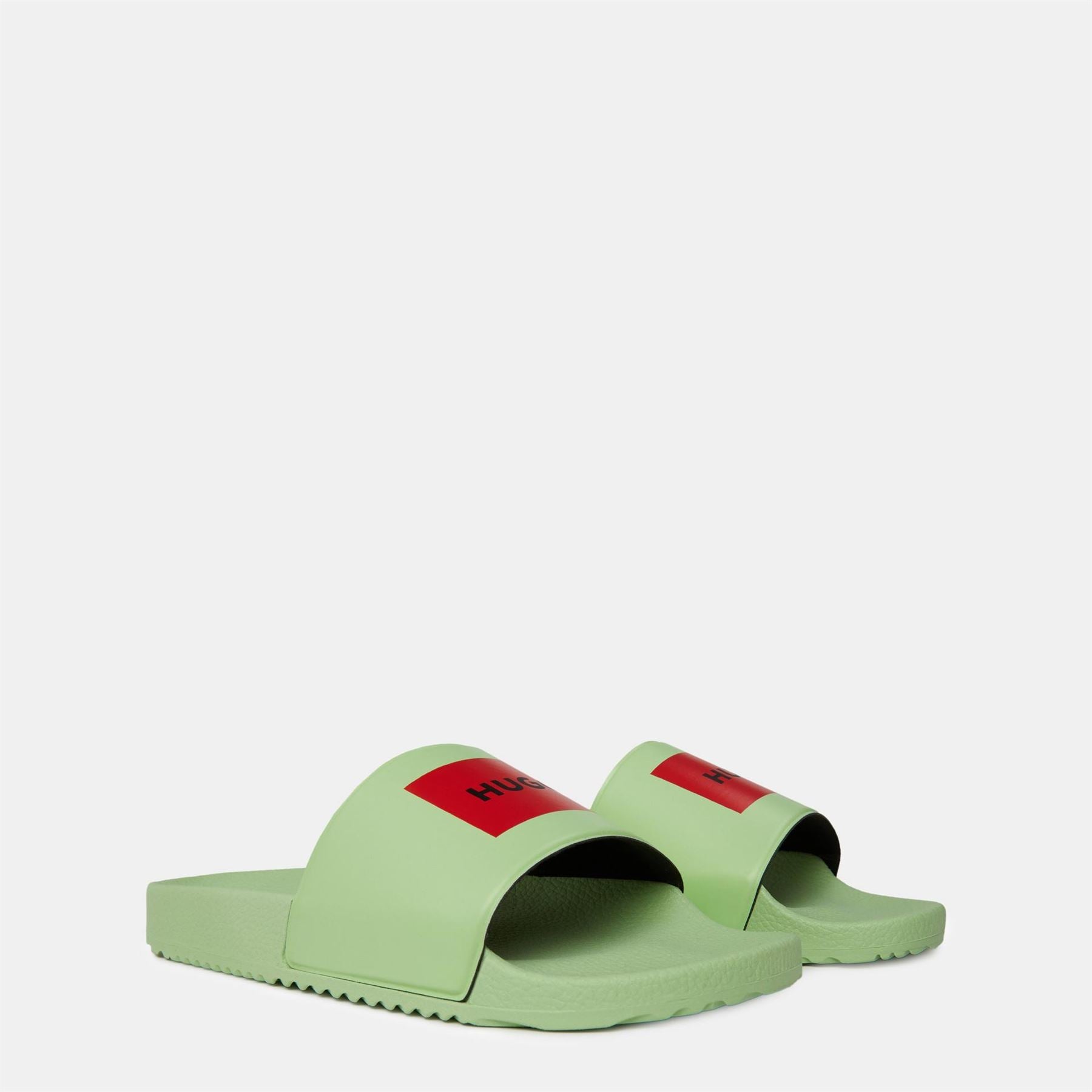 Hugo Logo Print Open Toe Slides