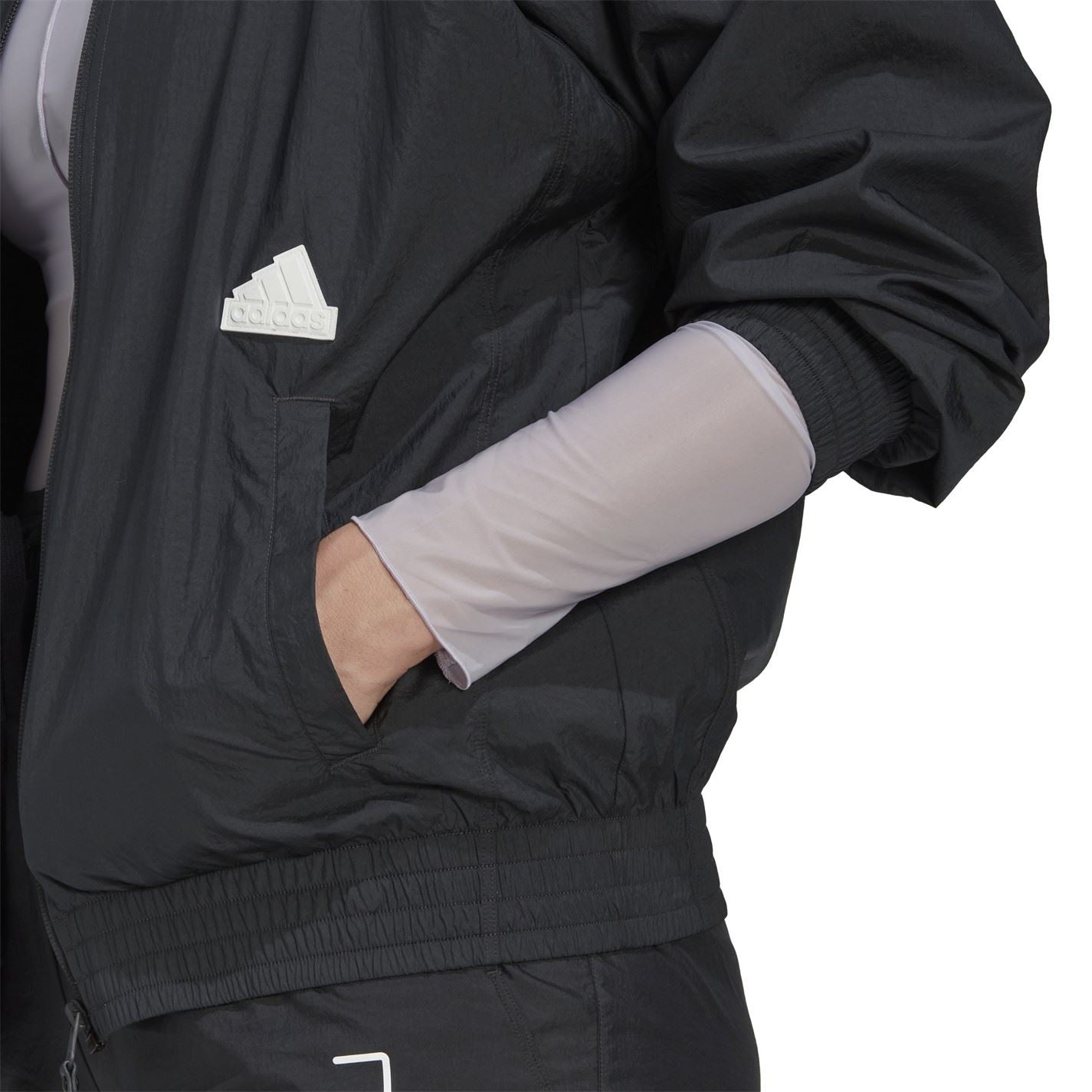 adidas Zip Neck Relaxed Fit Long Sleeve Sweatshirt