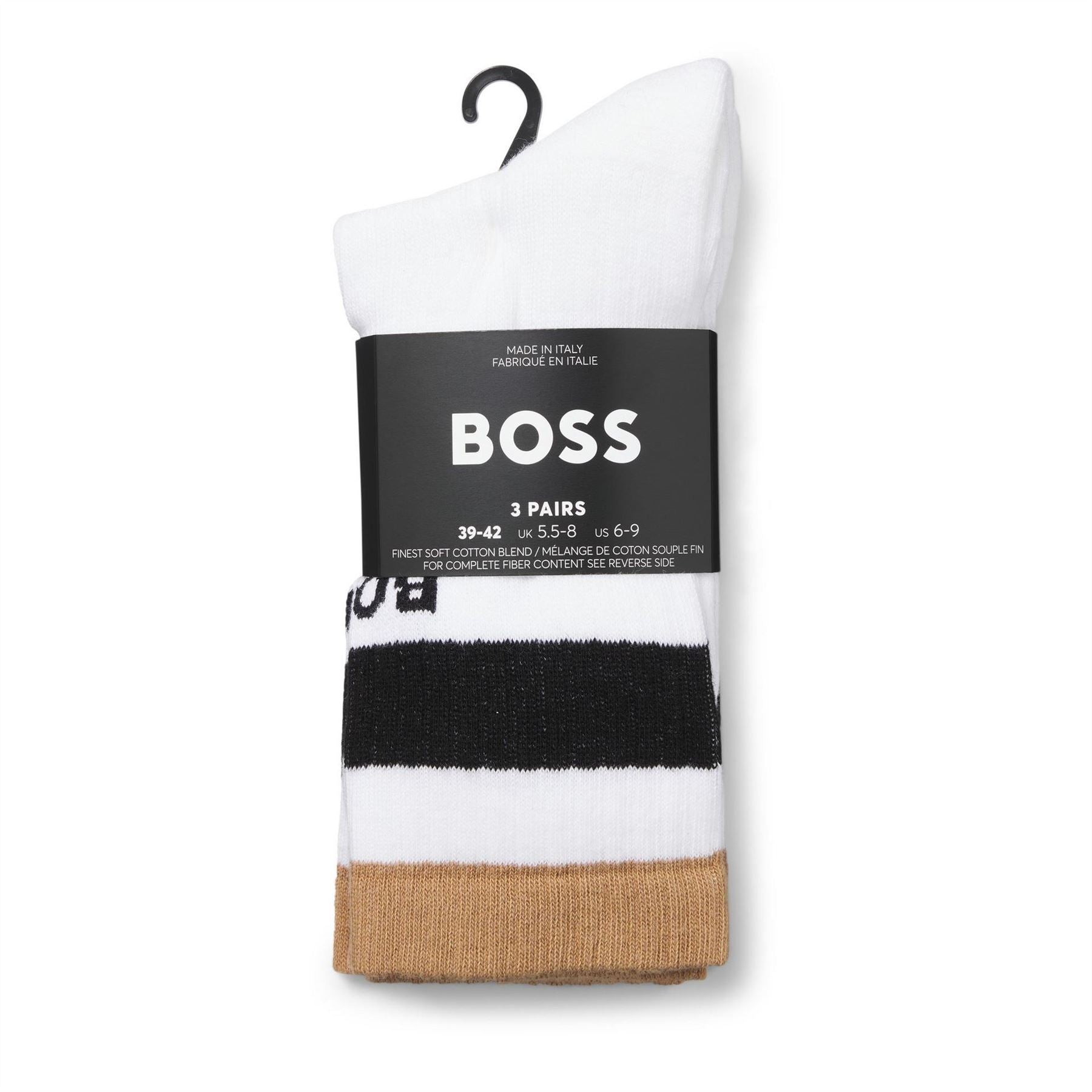 Boss 3 Pack Iconic Lettering Quarter Socks