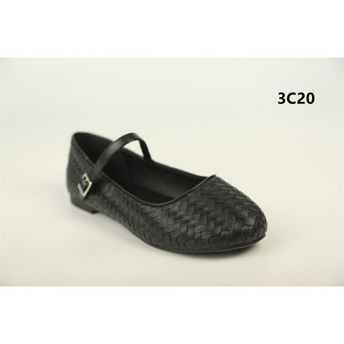 Wheres That From Basket Weave Patterned Mary Janes Flats