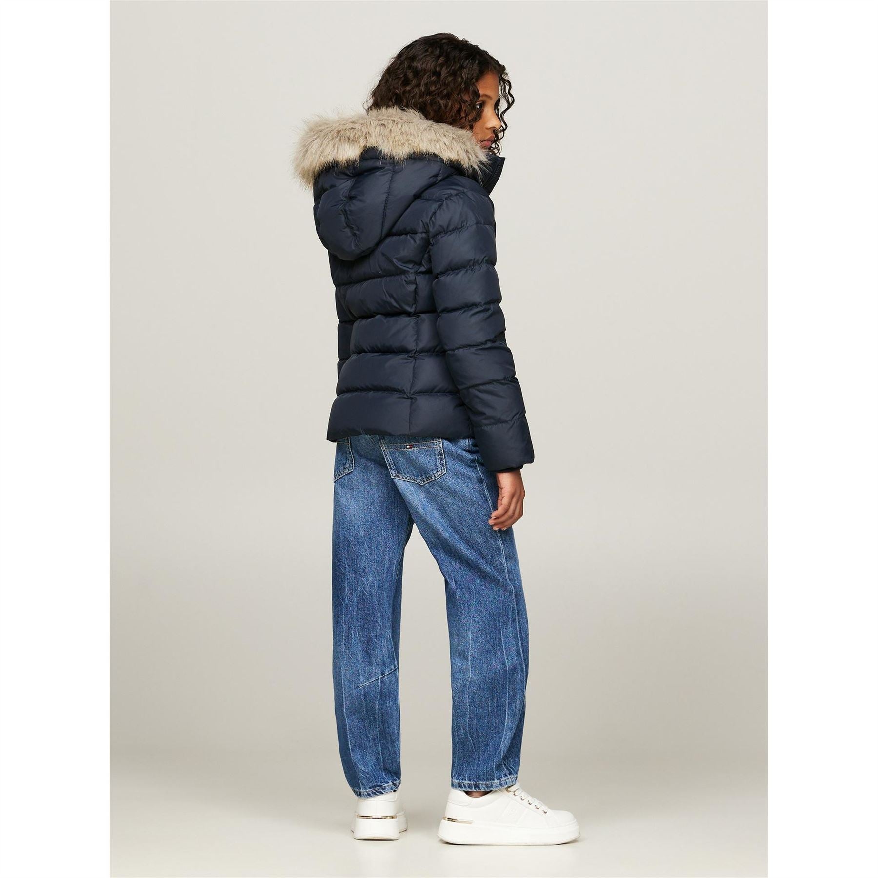 Tommy Hilfiger Faux Fur Hood Short Puffer Jacket