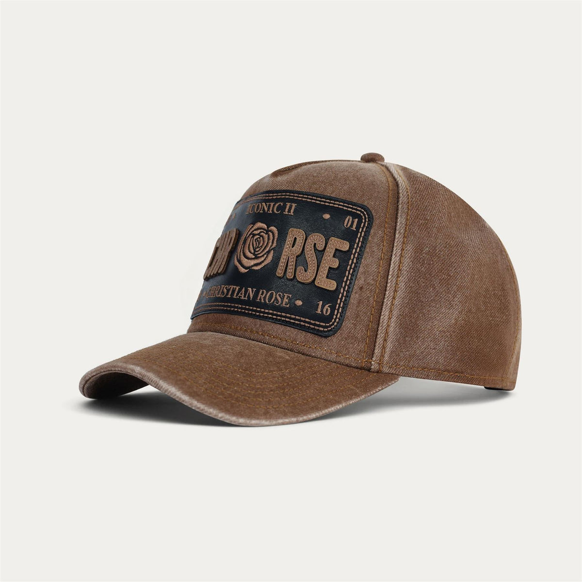 Christian Rose Iconic Ii Leather Baseball Cap