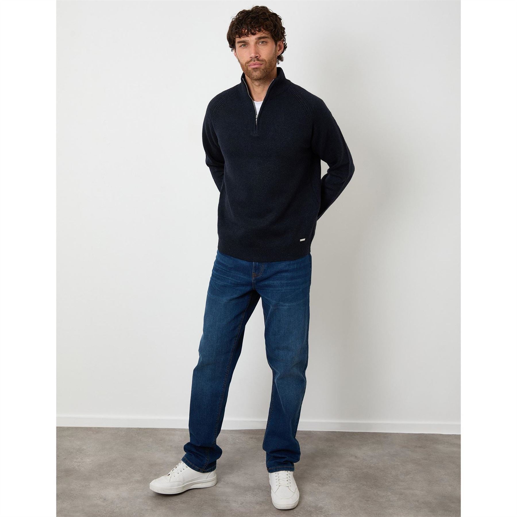Threadbare Tb Rossen Quarter Zip Fleece