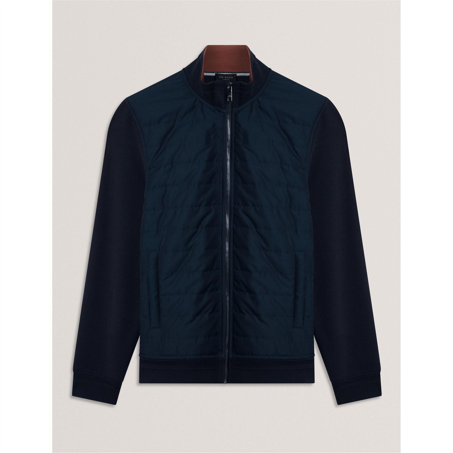Ted Baker Solid Patterned Hybrid Jacket with Ribbed Cuff