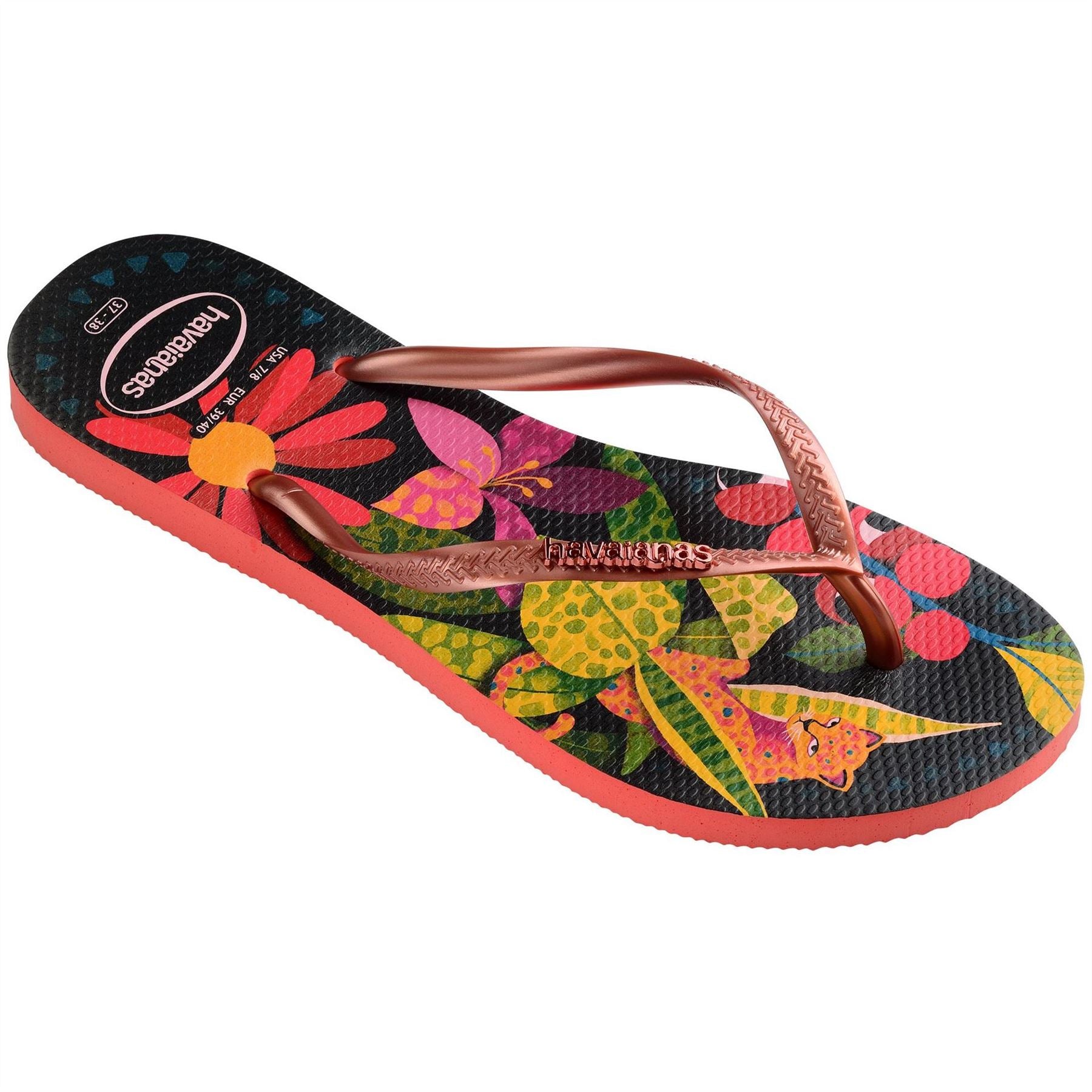 Havaianas Womens Hav. Slim Tropical Salmon 35 36 Flip Flops