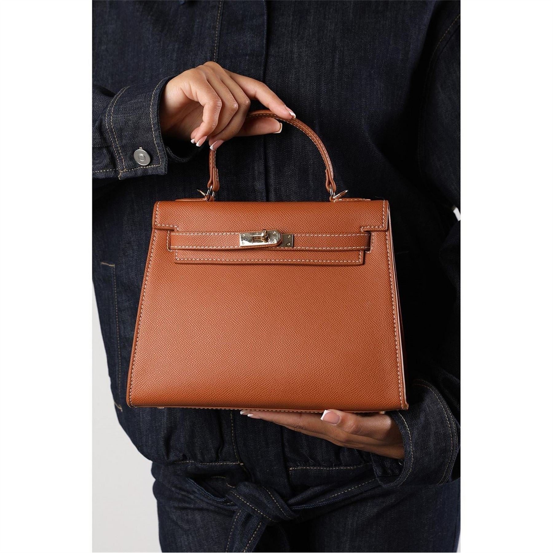 Wheres That From Handle Satchel Mini Tote Bag With Turn Lock