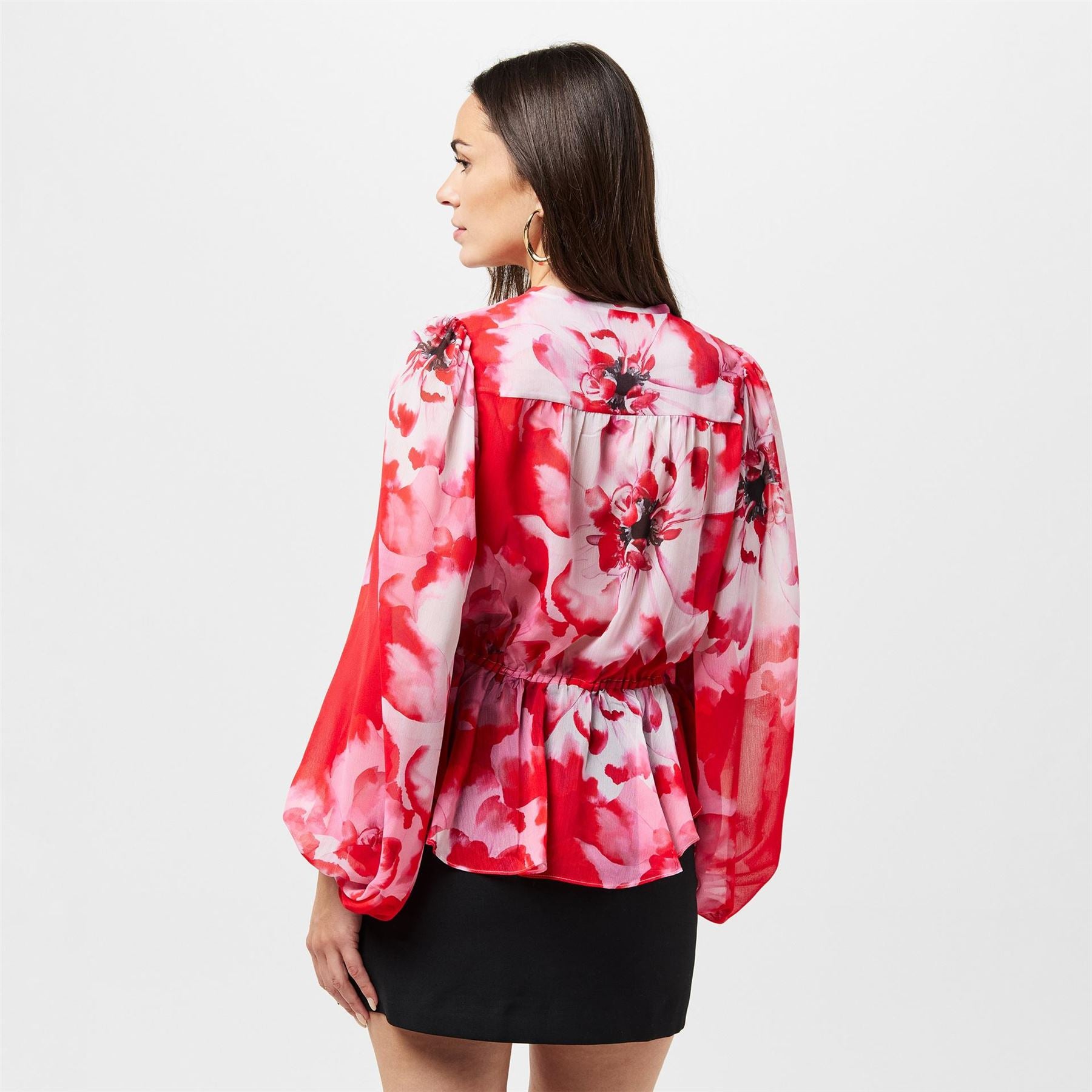 Ted Baker Relaxed Fit Balloon Sleeve V-Neck Blouse