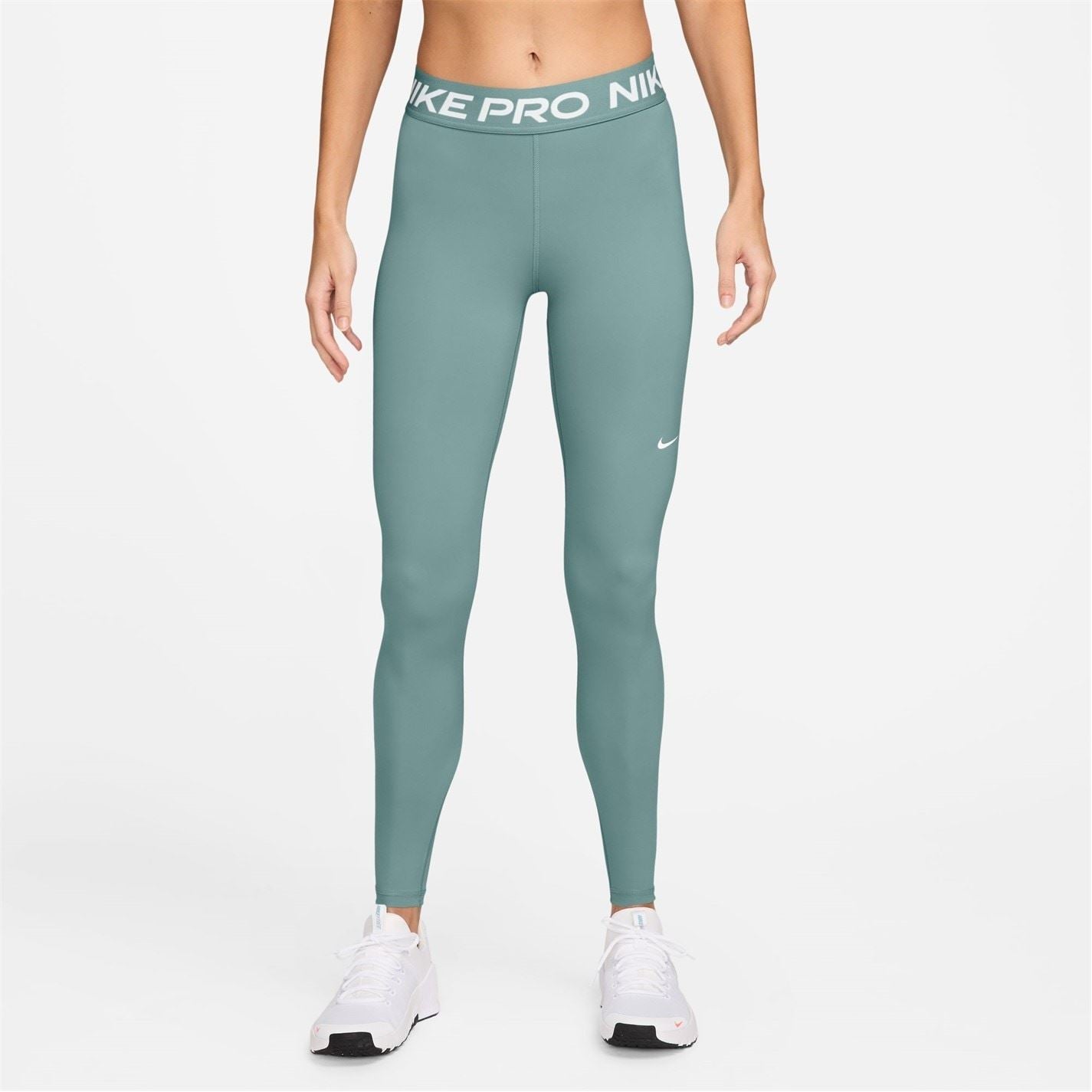 Nike Womens Pro Mid Rise Mesh Panelled Leggings