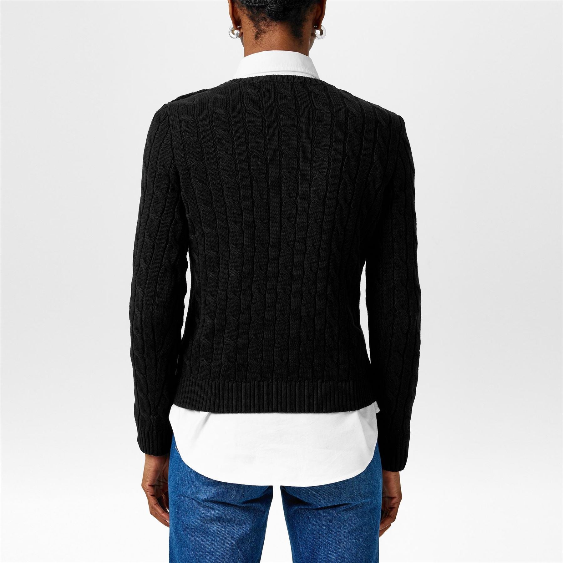 Lauren by Ralph Lauren Trim Cable Knit Jumper