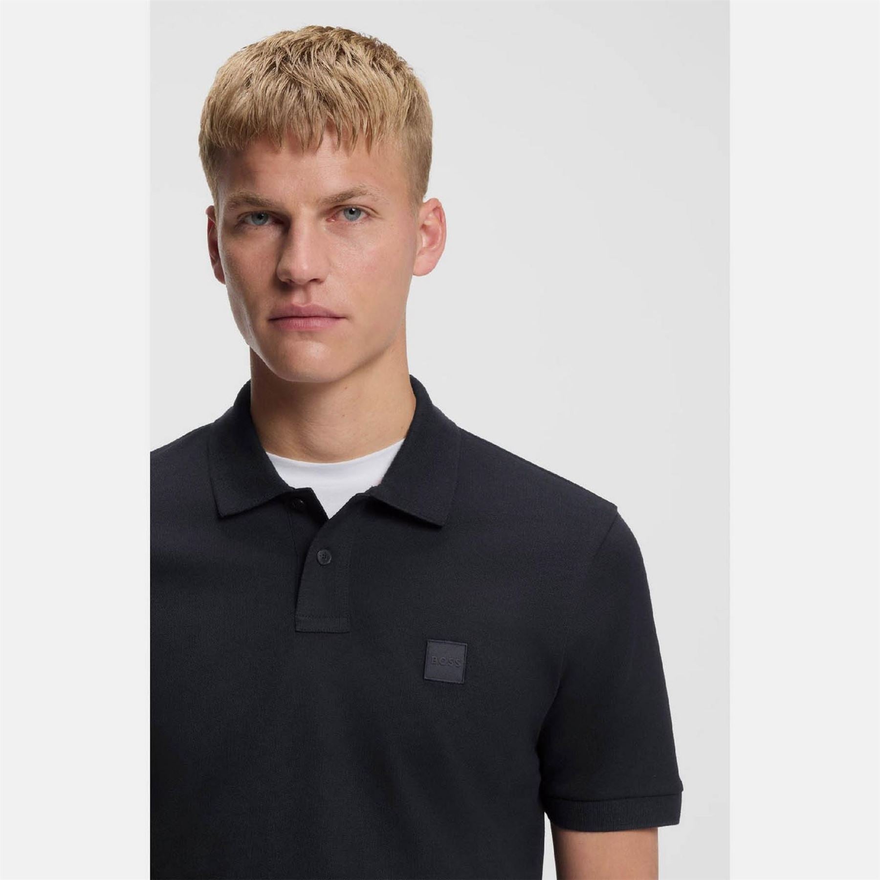 Boss Collared Neck Button Placket Polo Shirt