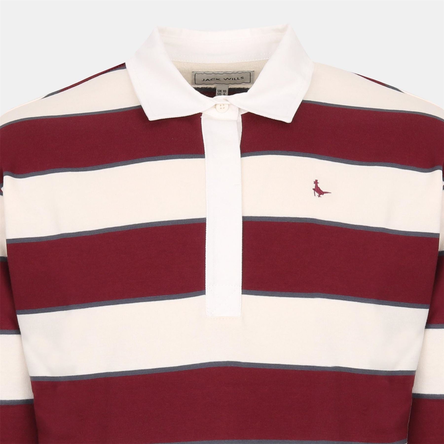 Jack Wills Cotton Polo Neck Long Sleeve Oversized Fit T Shirt