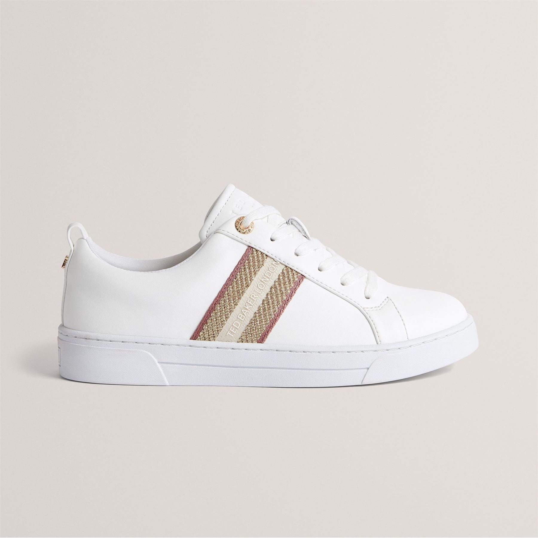 Ted Baker Lace Up Leather Webbing Trainers