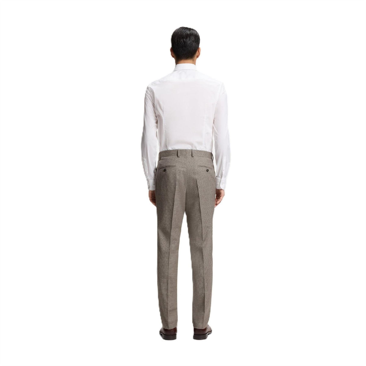 Boss Houndstooth Patterned Straight Chinos