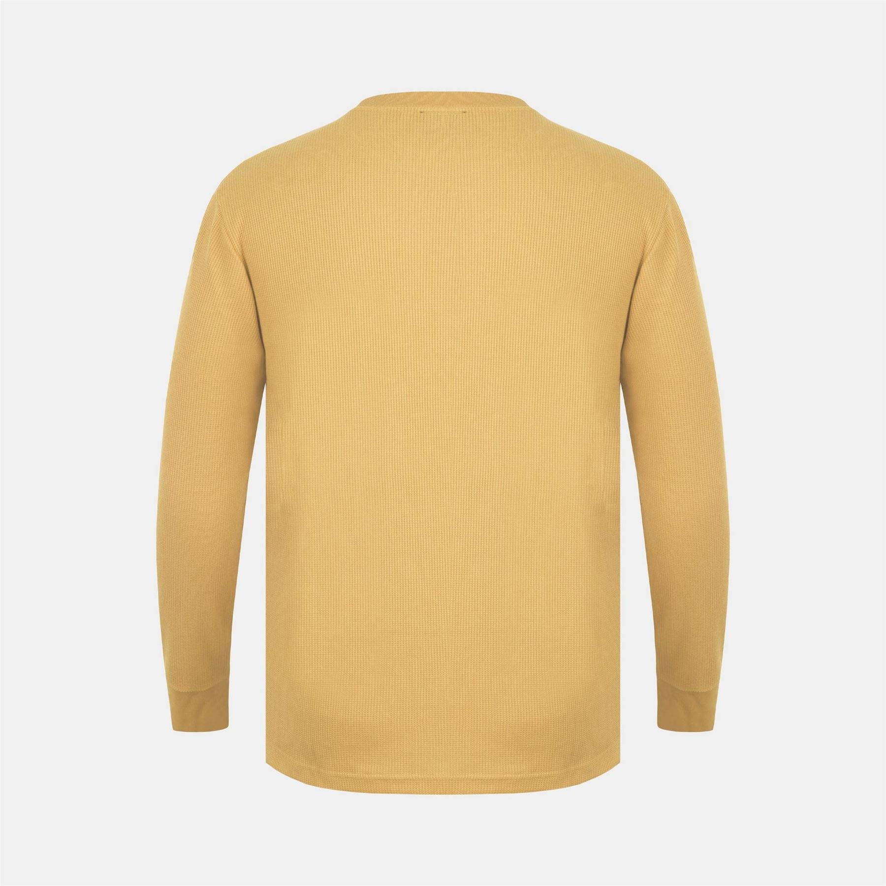 Fabric Crew Neck Long Sleeve Waffle T-Shirt