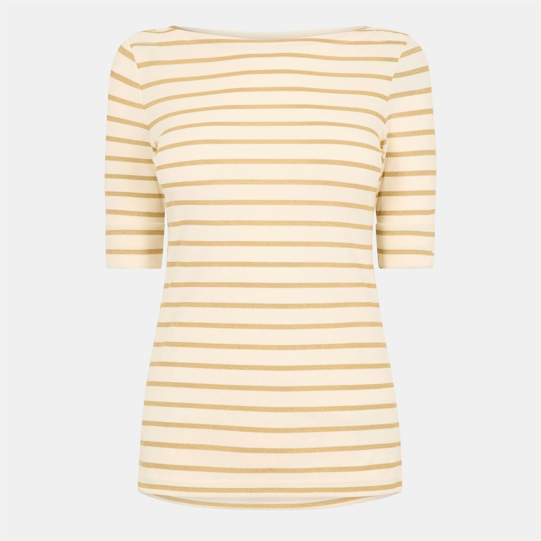 Lauren by Ralph Lauren Judy Boat Neck Three-Quarter Sleeve T-Shirt