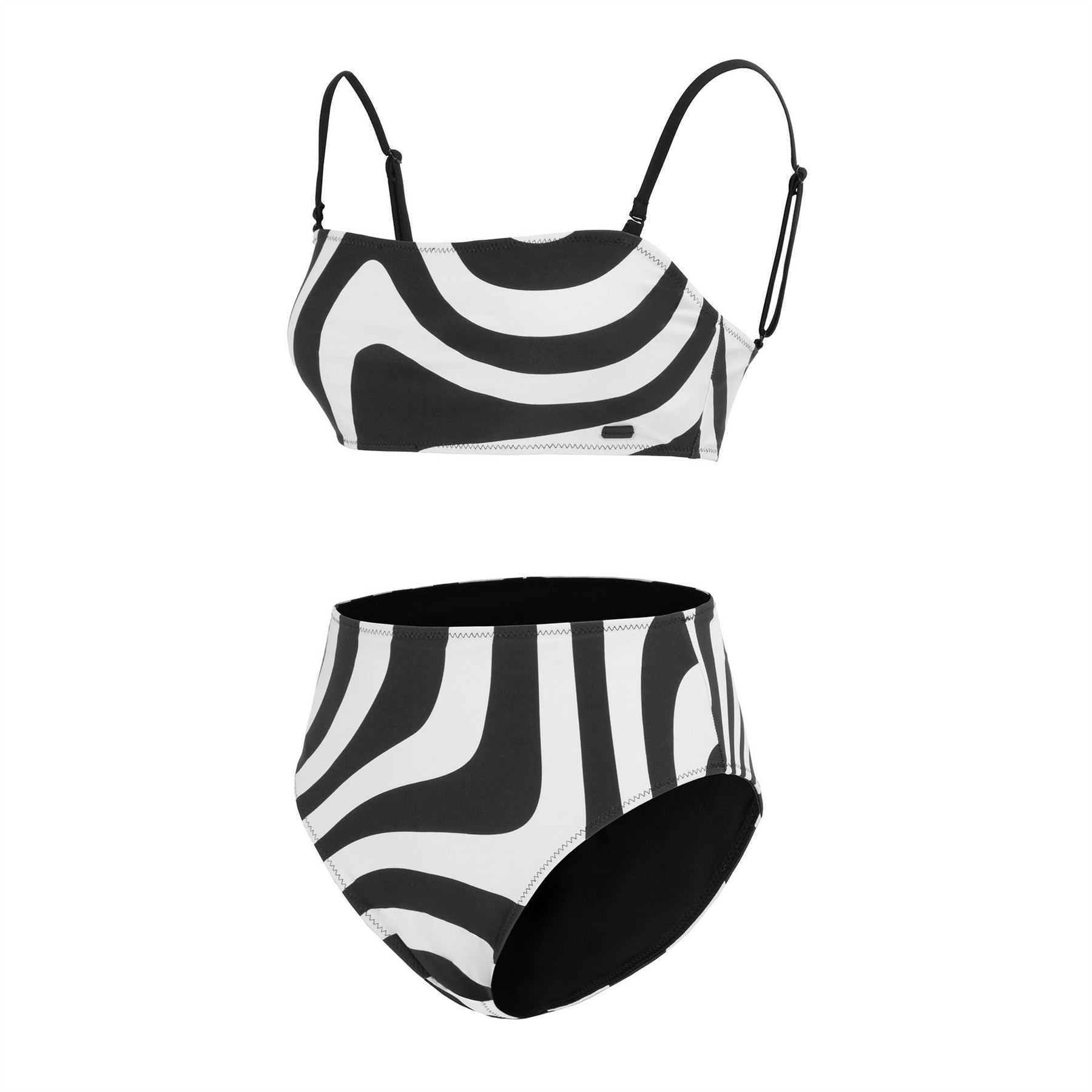 SoulCal Rev Mid Zebra Patterned Tie Back Bikini Set