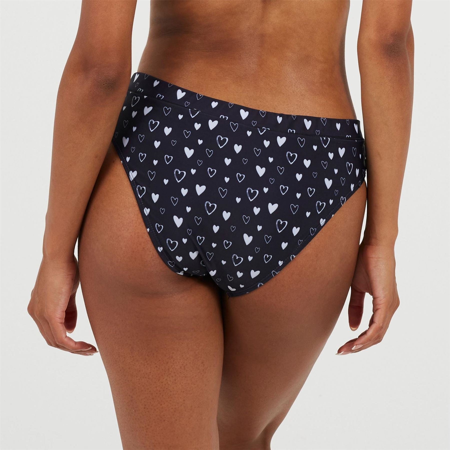 Brave Soul Heart Print Hipster Swim Bottom