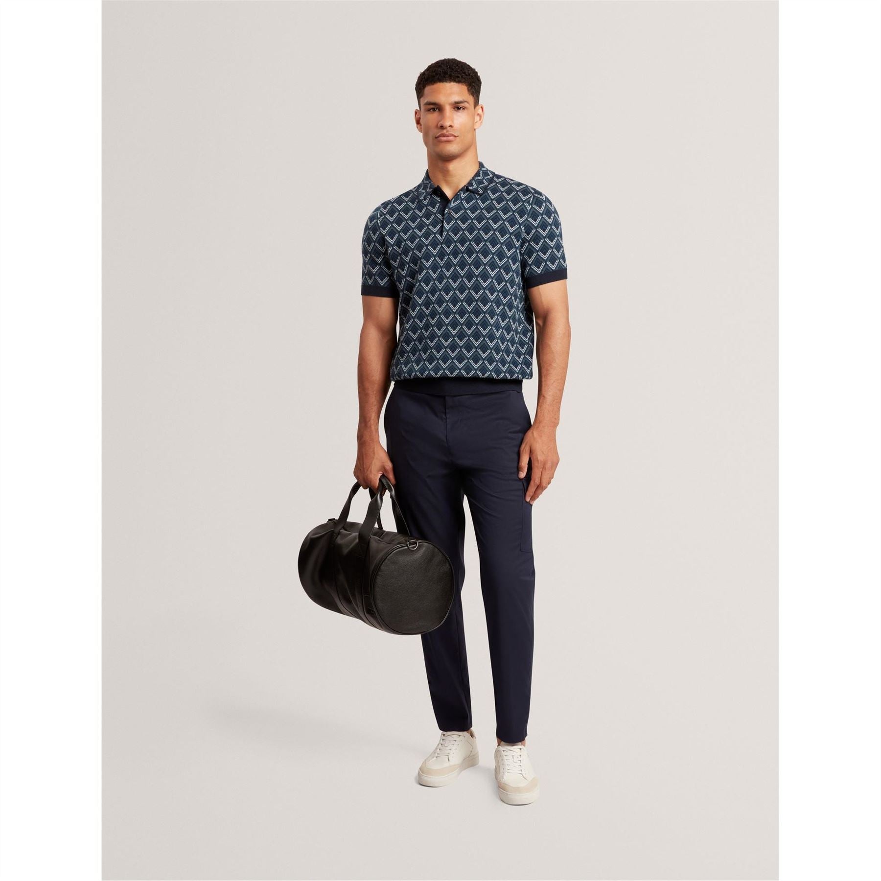 Ted Baker Jacquard Collared Neck Short Sleeve Polo Shirt