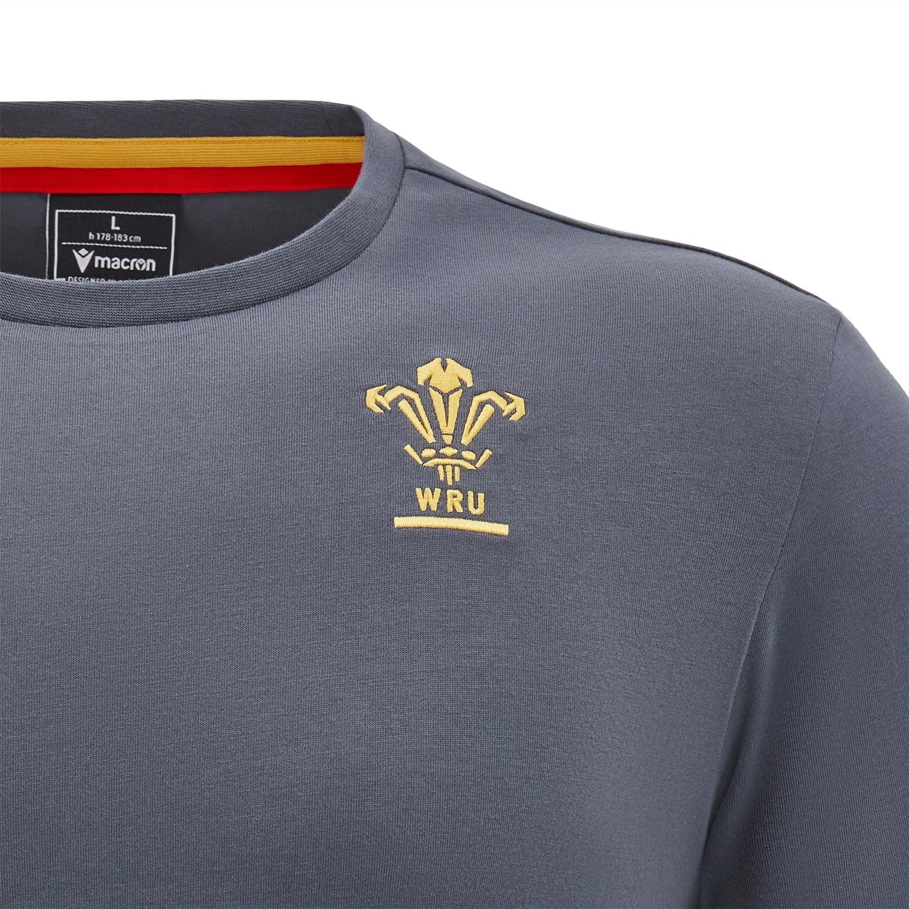 Macron Wales Rugby Union T-Shirt 2024 Adults