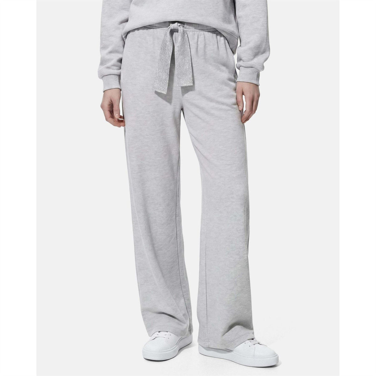 Pieces Chilli Heathered Drawstriog Wide Leg Sweatpants