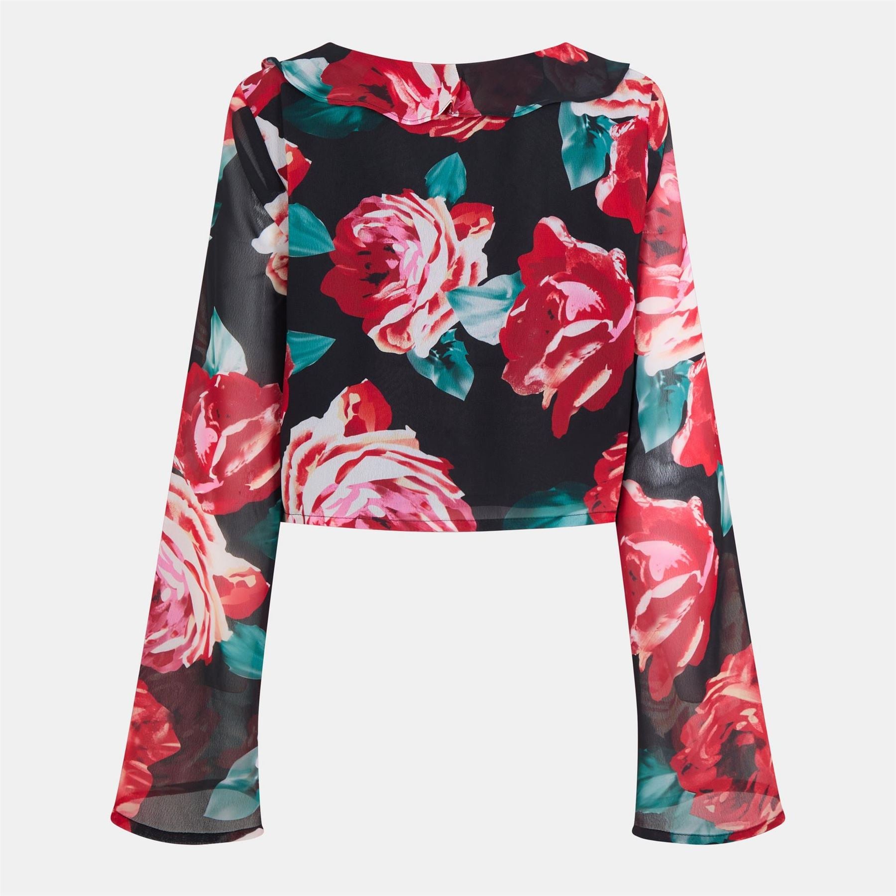 Influence Rose Cropped Long Sleeve Blouse