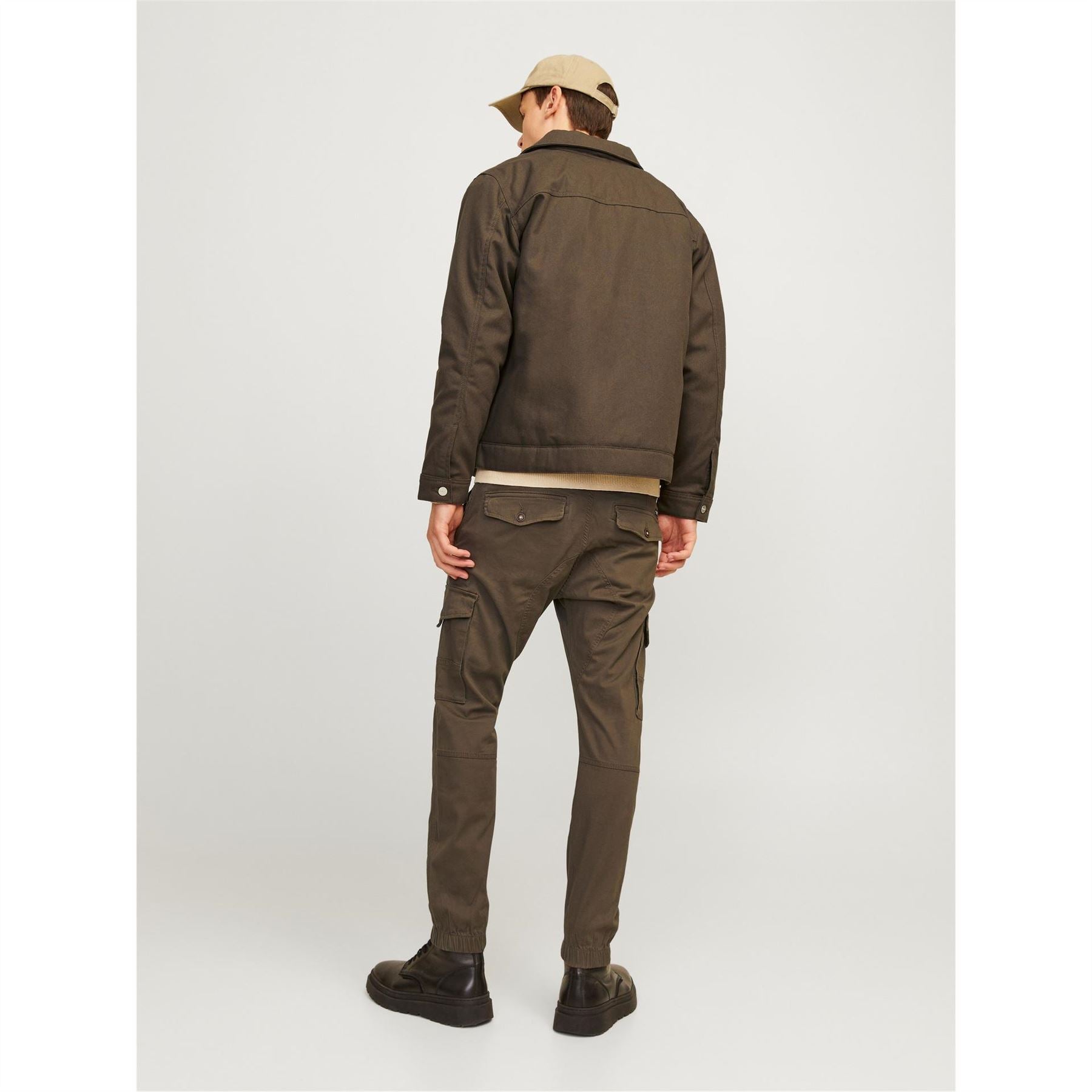 Jack and Jones Paul Cargo Ribbed Hem Straight Leg Pants