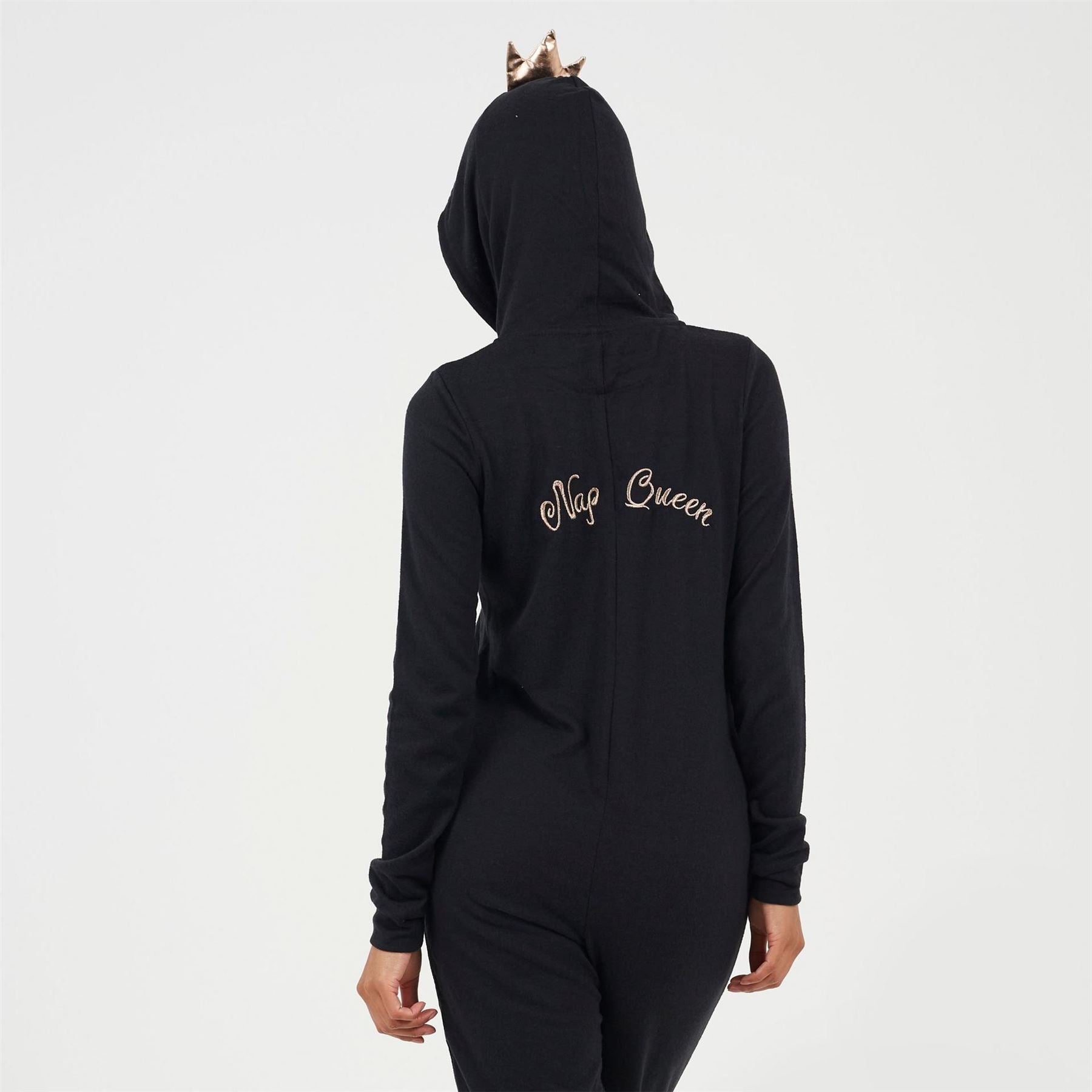 Brave Soul Womens Nap Queen Slim Fit Onesie With 3d Crown
