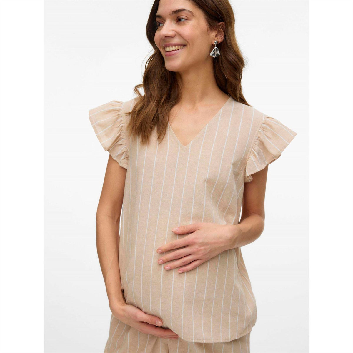 Mamalicious V-Neck Flutter Sleeve T-Shirt