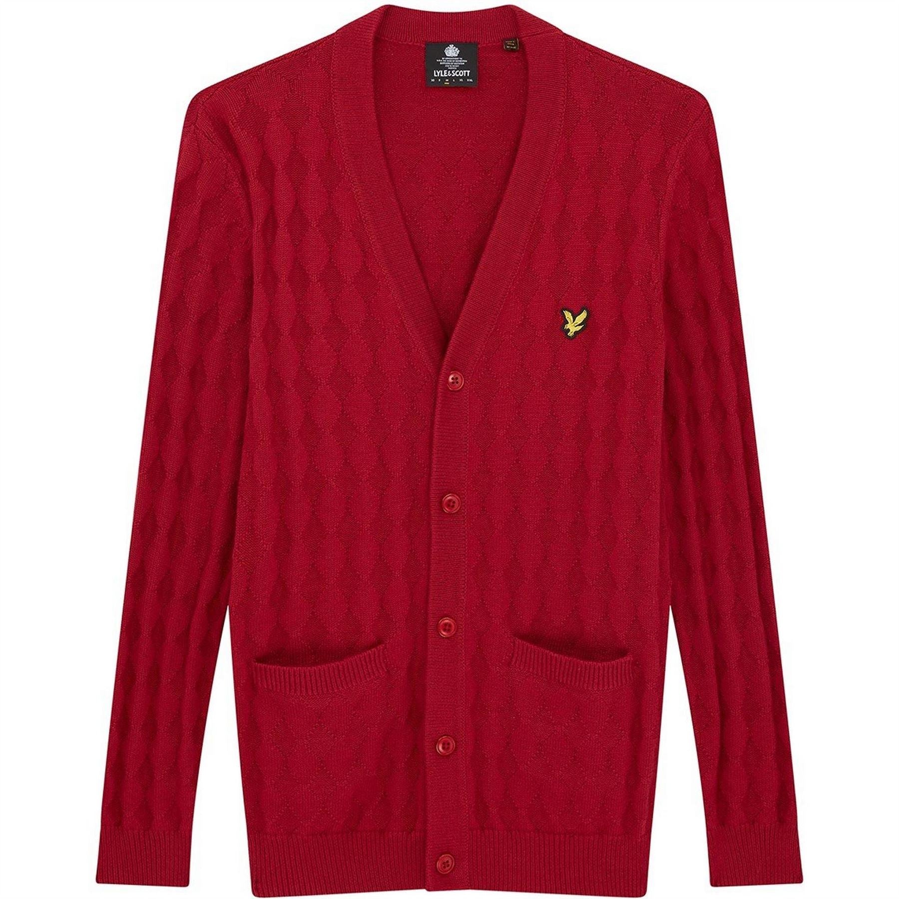 Lyle and Scott Argyle V Neck Regular Fit Sweater