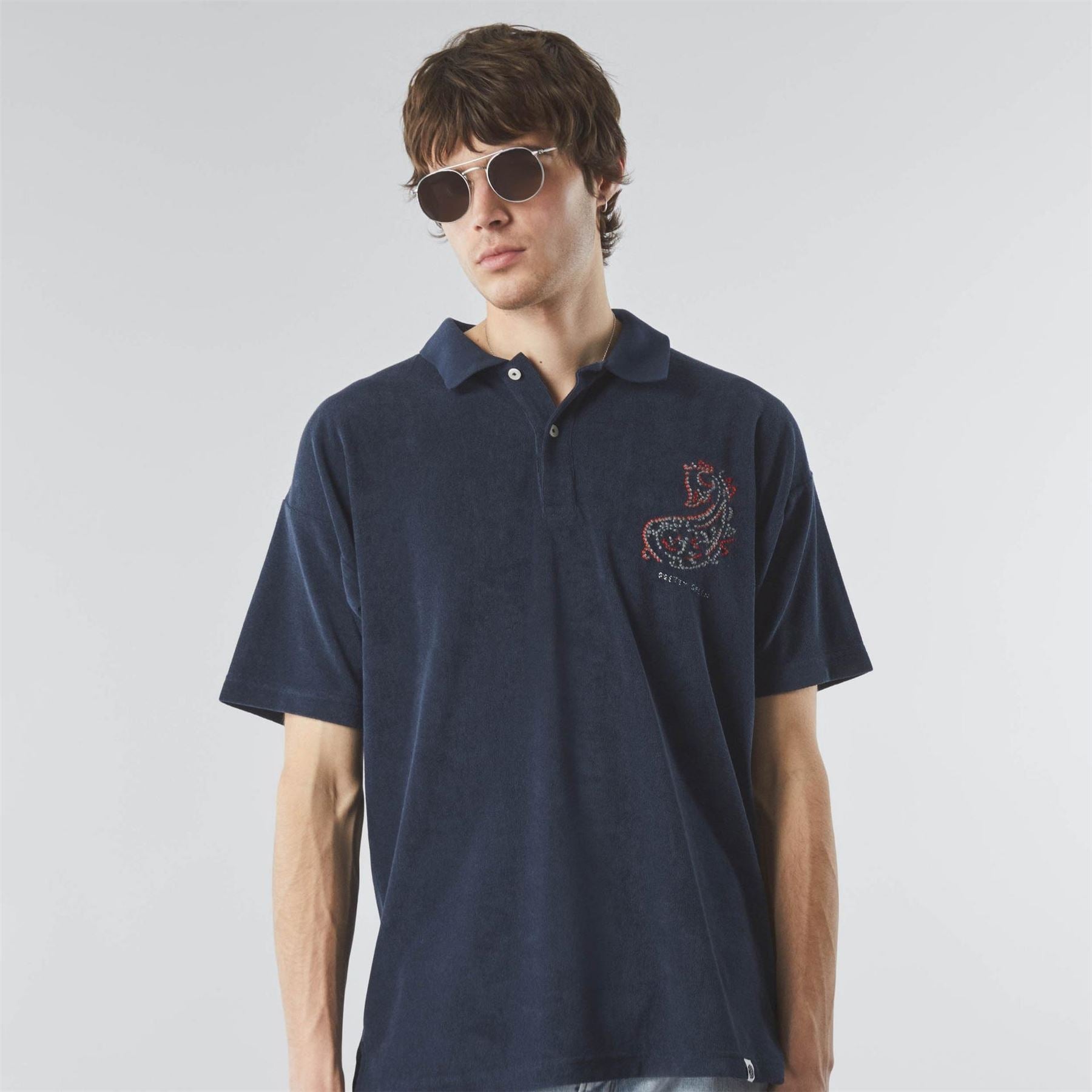 Pretty Green Griggs Towelling Short Sleeve Polo Shirt