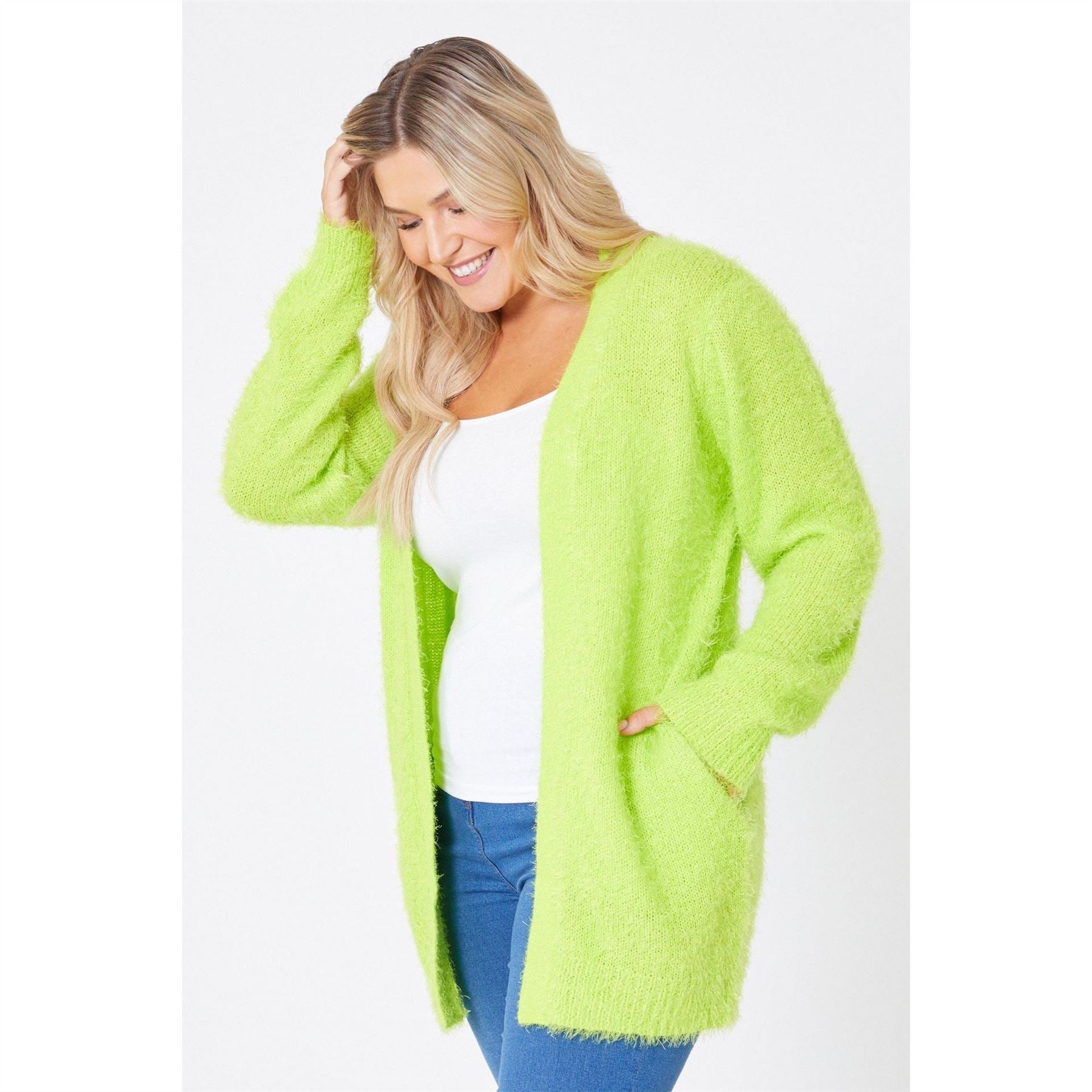 Be You Fluffy V Neck Long Sleeve Sweater