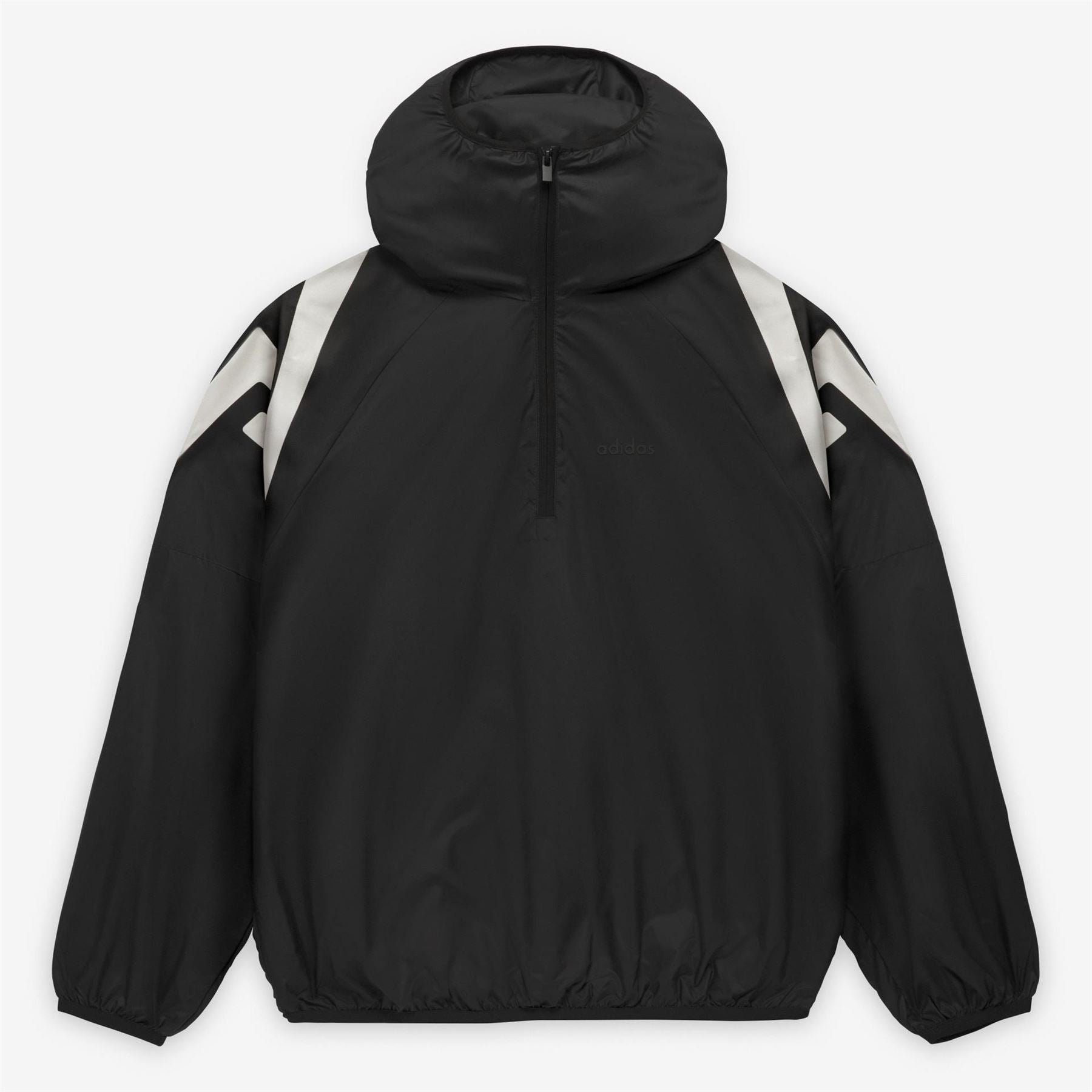 adidas Geometric Patterned Hooded Anorak Jacket with Side Stripes