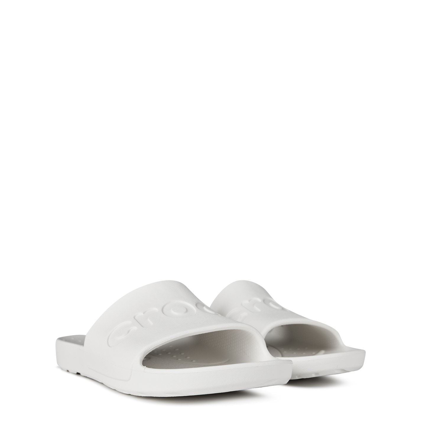 Crocs Logo Print Open Toe Flat Heel Slides