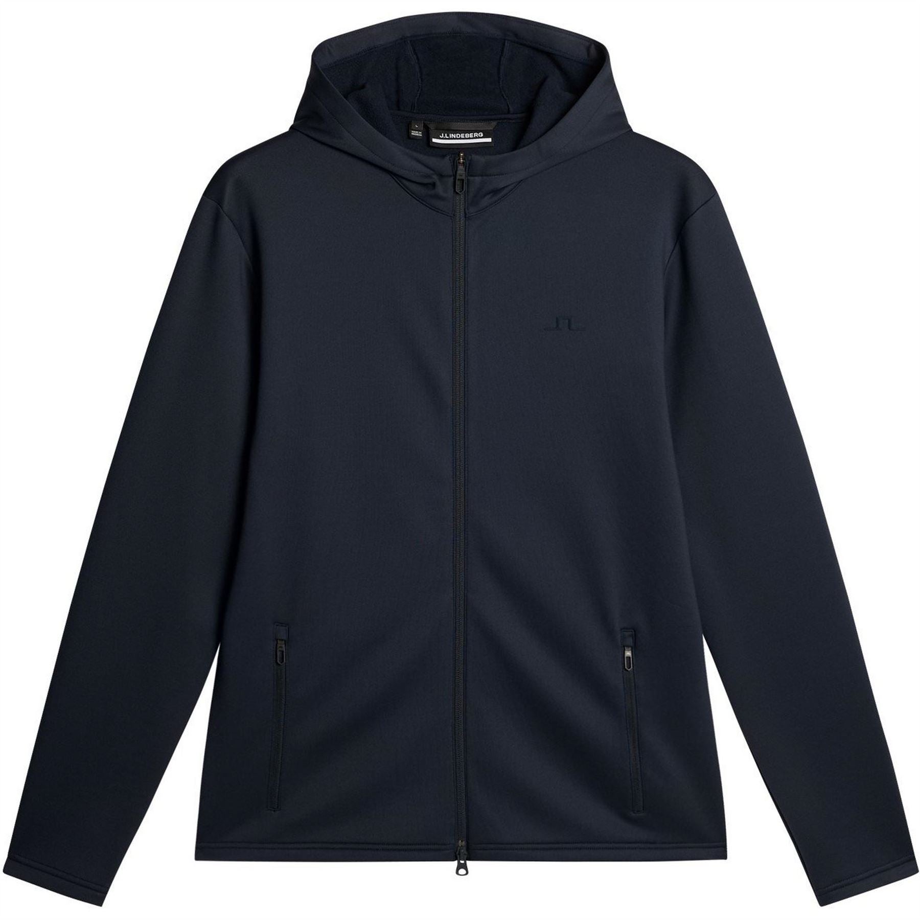 J Lindeberg Golf Aeril Full Zipper Hooded Logo Print Jacket with Zipped Pocket