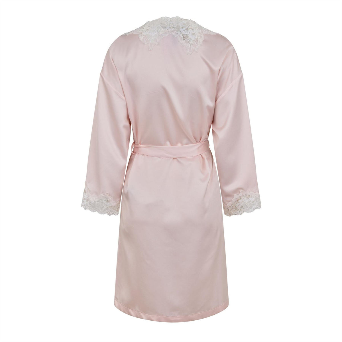 Lauren by Ralph Lauren Lace Trimmed Satin Dressing Gown