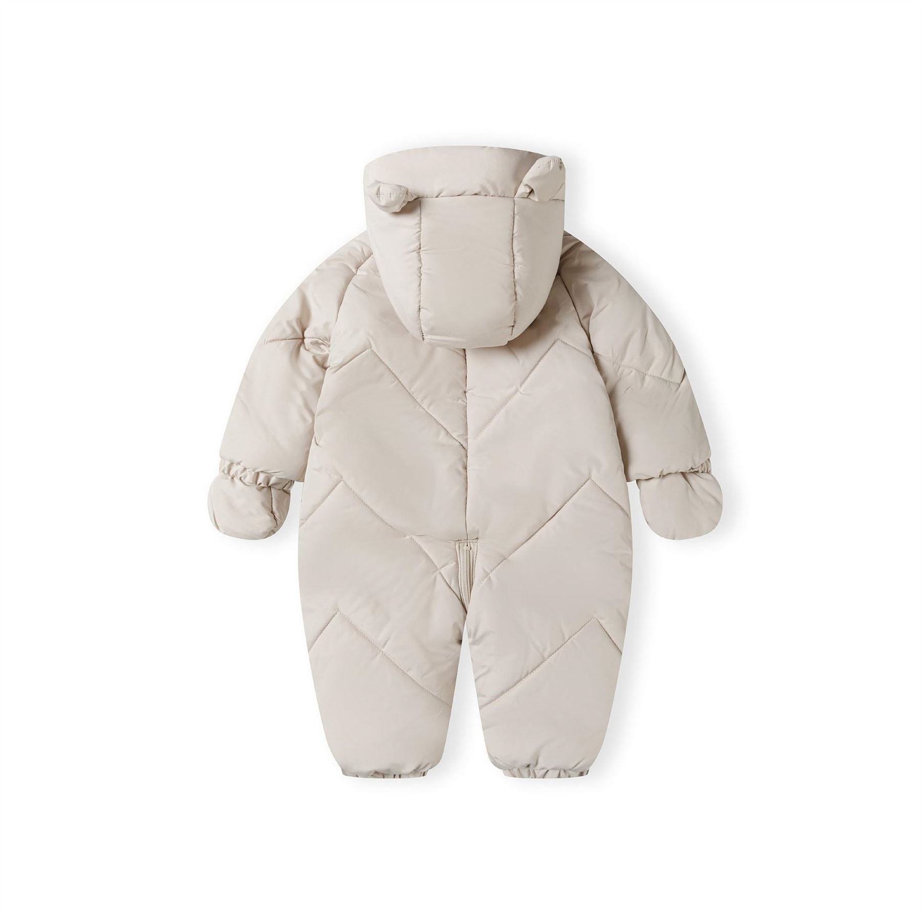 Minoti Boys Snowsuit With Ears Fleece Lining And Mittens Grey