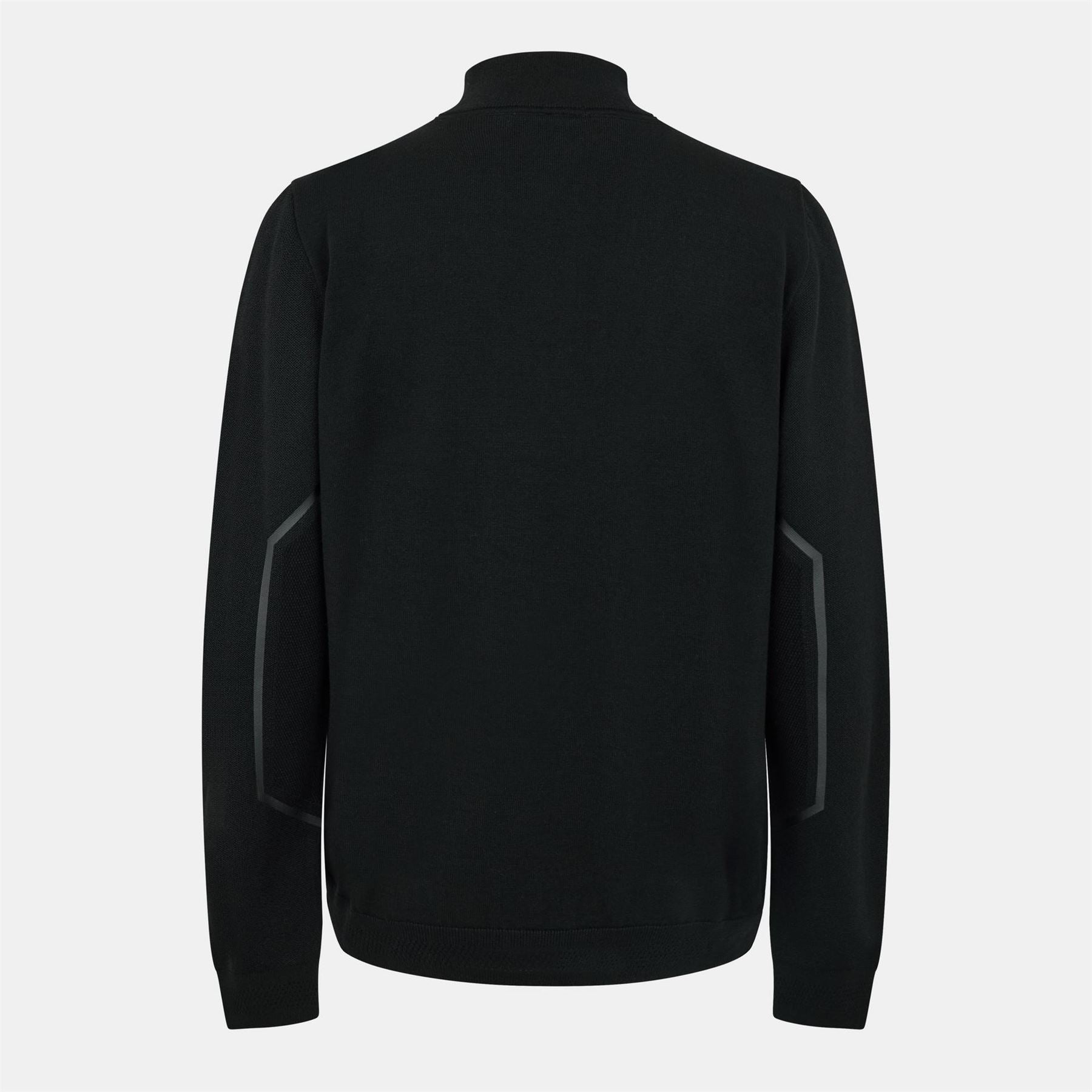 Boss Zip Neck Cotton Long Sleeve Crew Neck Jumper