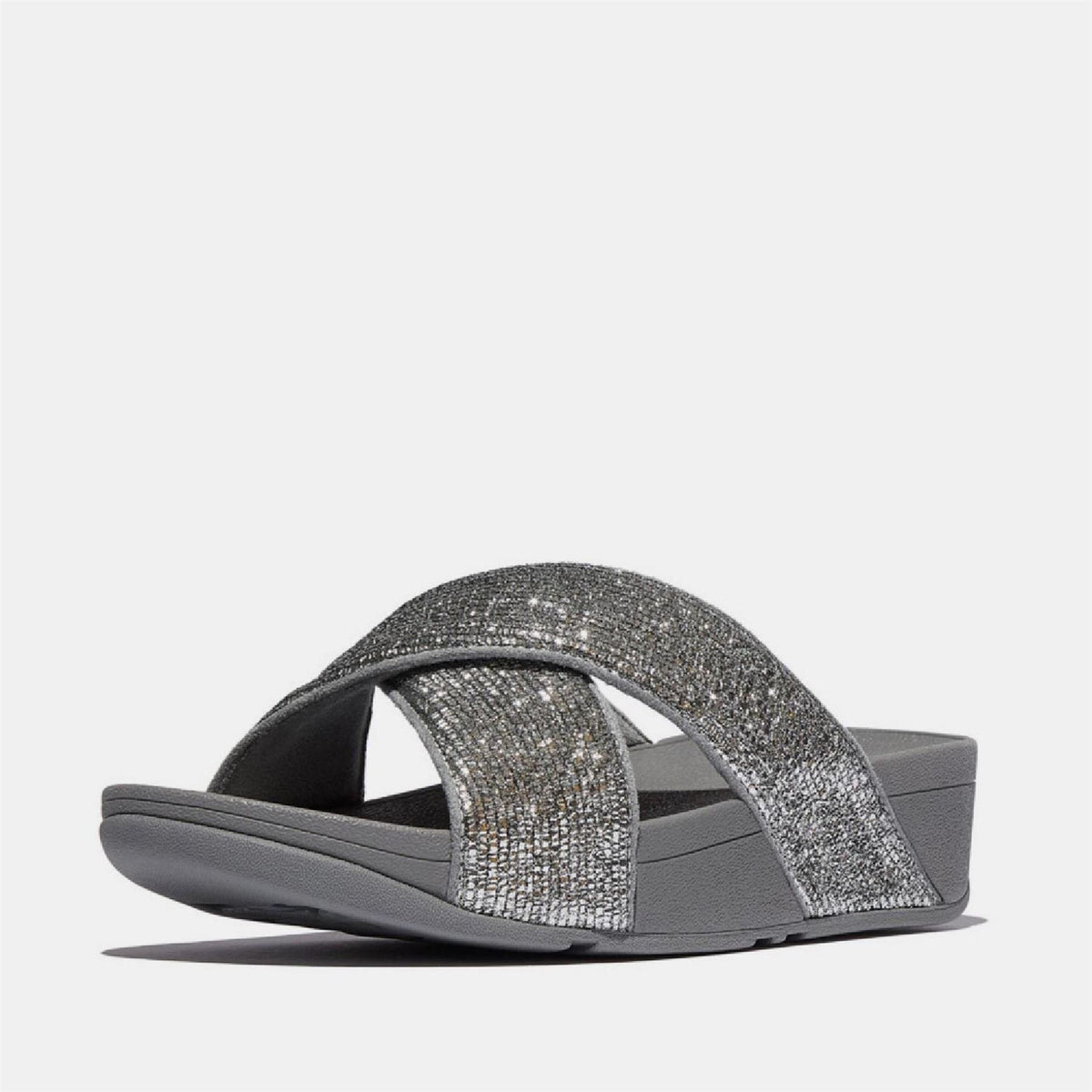 FitFlop Crinkled Shimmer Cross Sliders