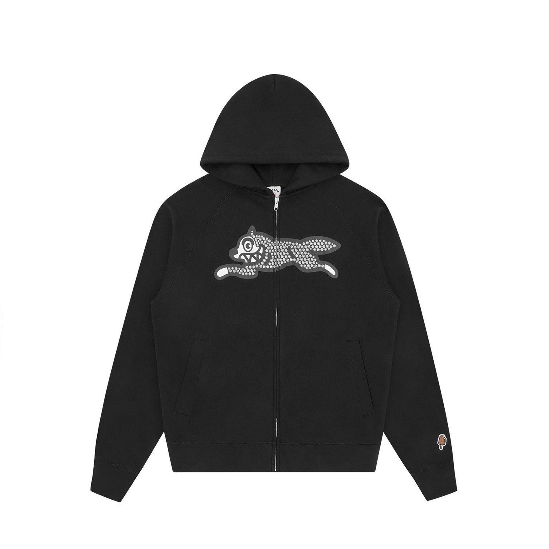 ICECREAM Glitter Dog Hooded Zip Hoodie