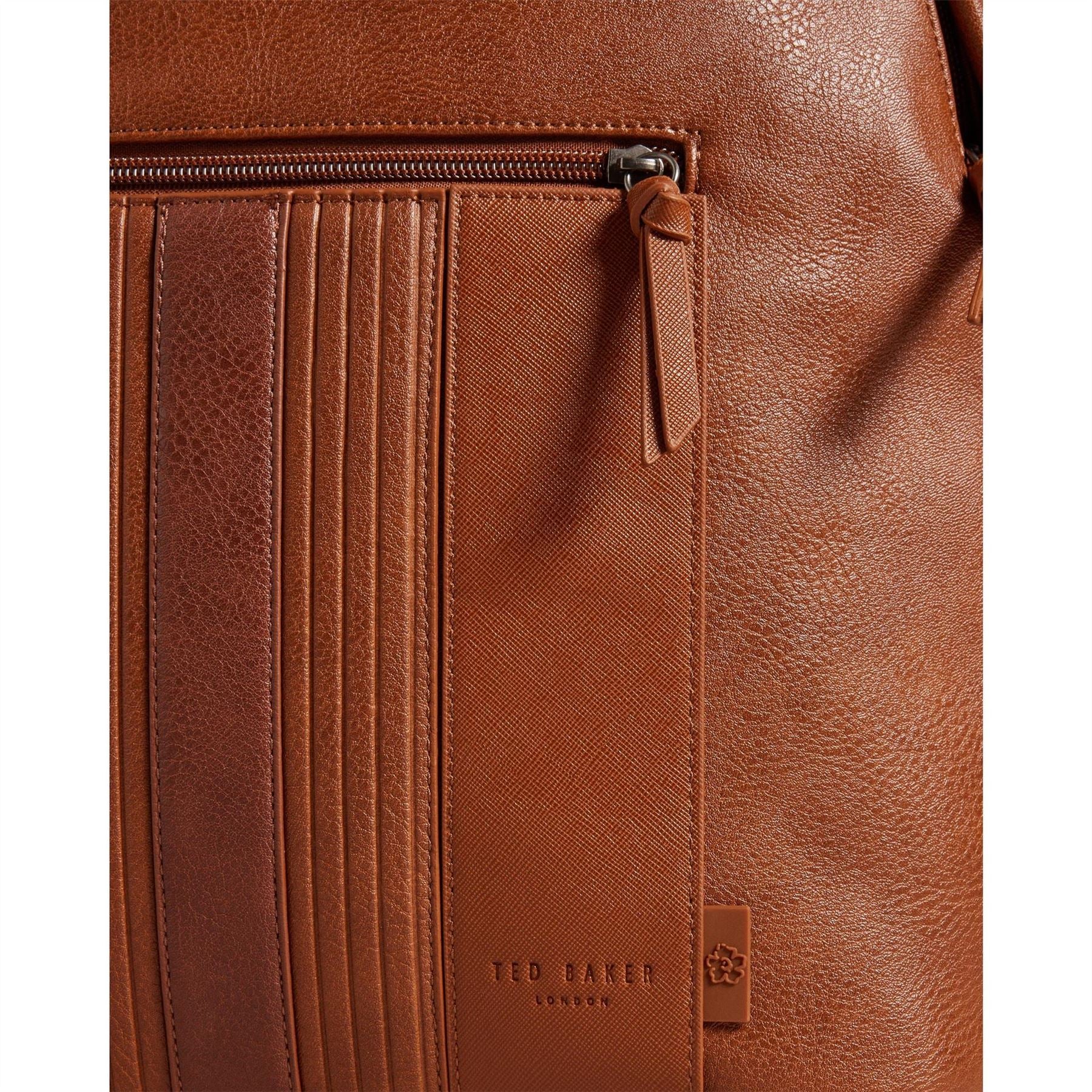 Ted Baker Striped Laptop Backpack with Embossed Logo
