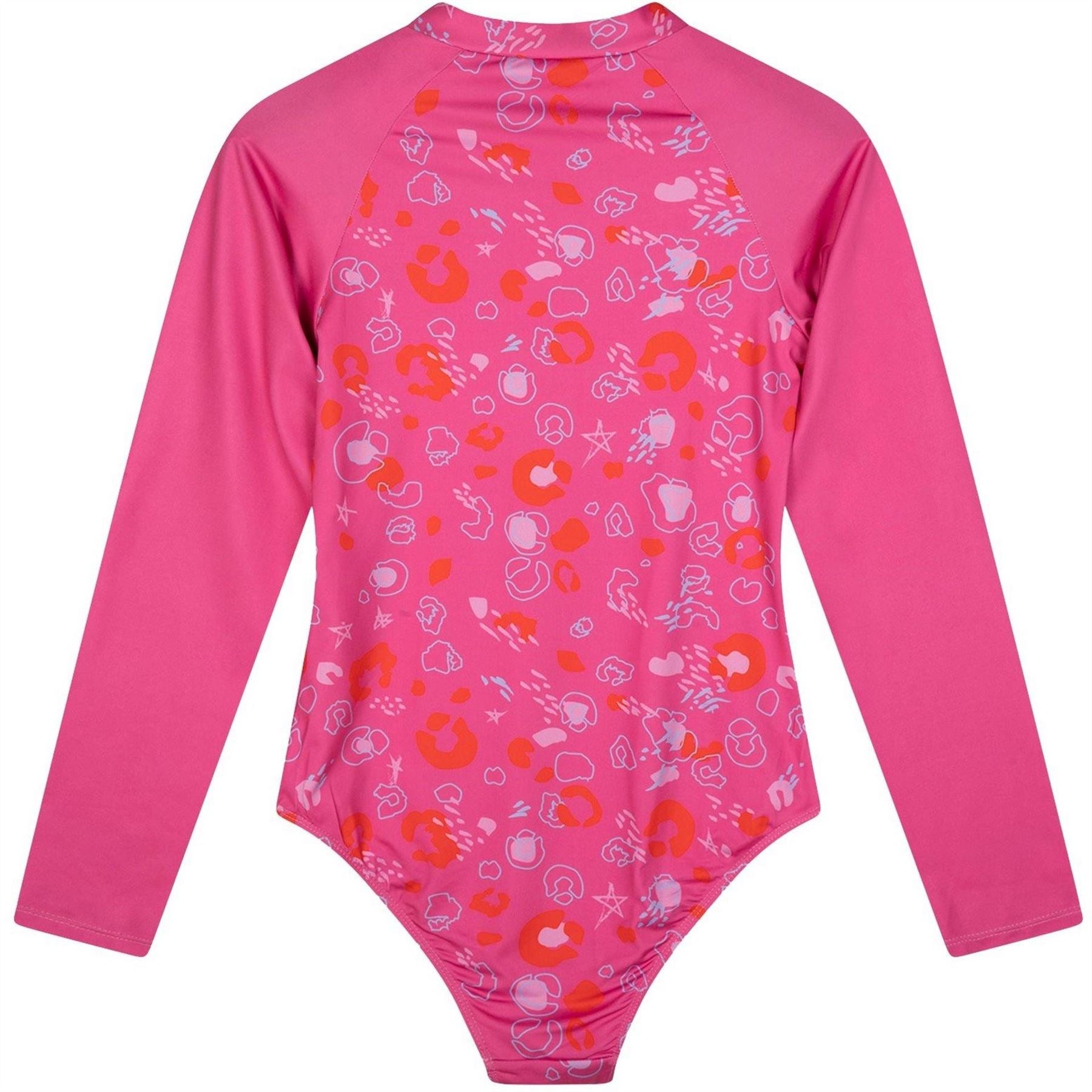 Hype Leopard Patterned Zipper Swimsuit