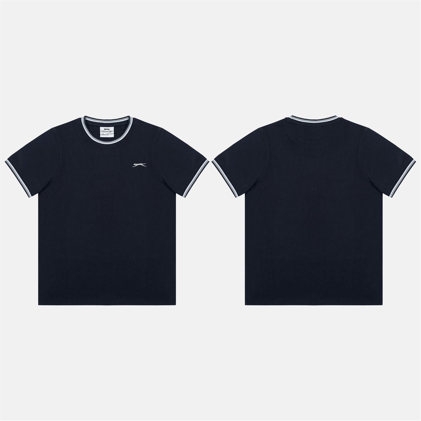 Slazenger Crew Neck Ribbed Collar Short Sleeve T-Shirt