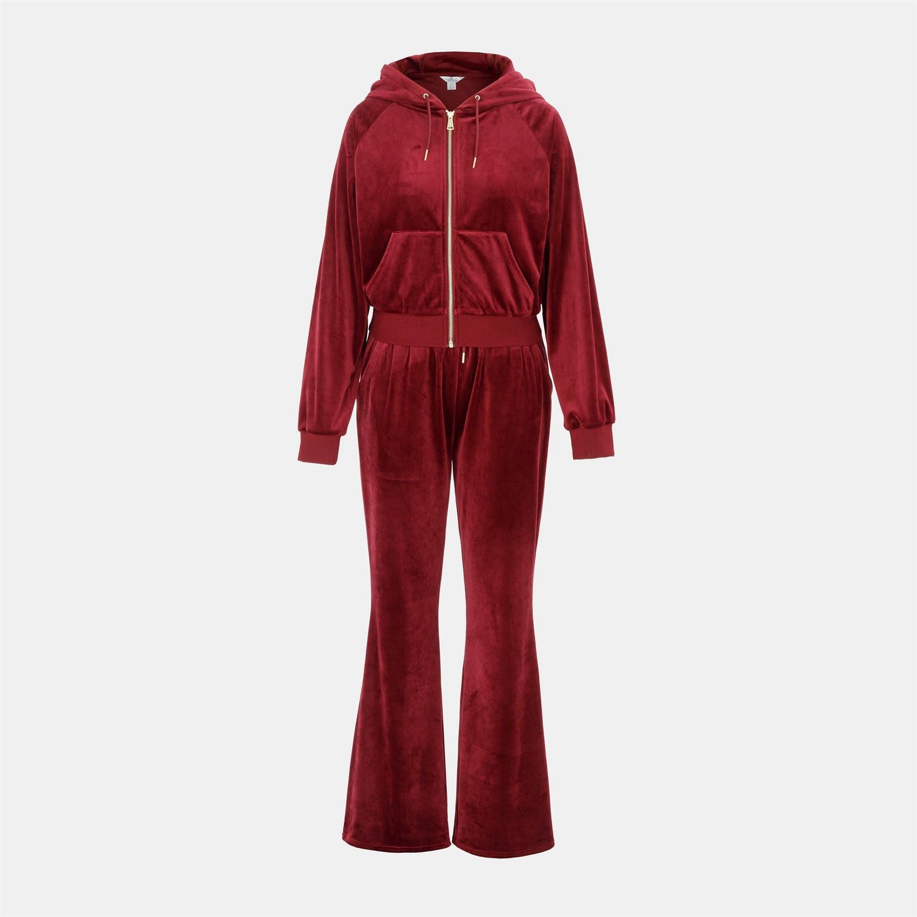 Miso Hooded Zip Neck Long Sleeve Solid Patterned Jumpsuit