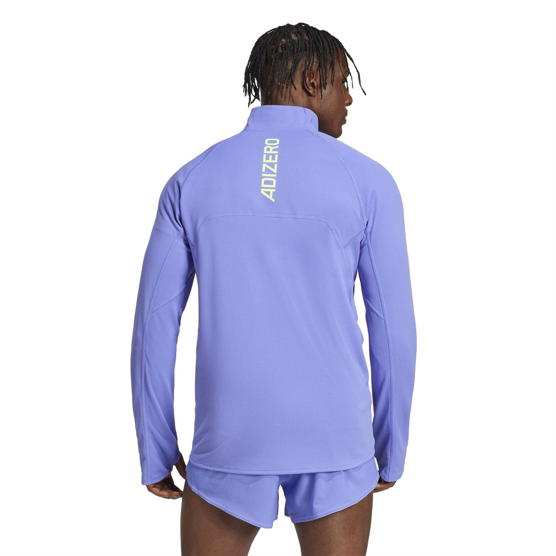 adidas Mens Adizero Running Quarter Zip Long Sleeve Top